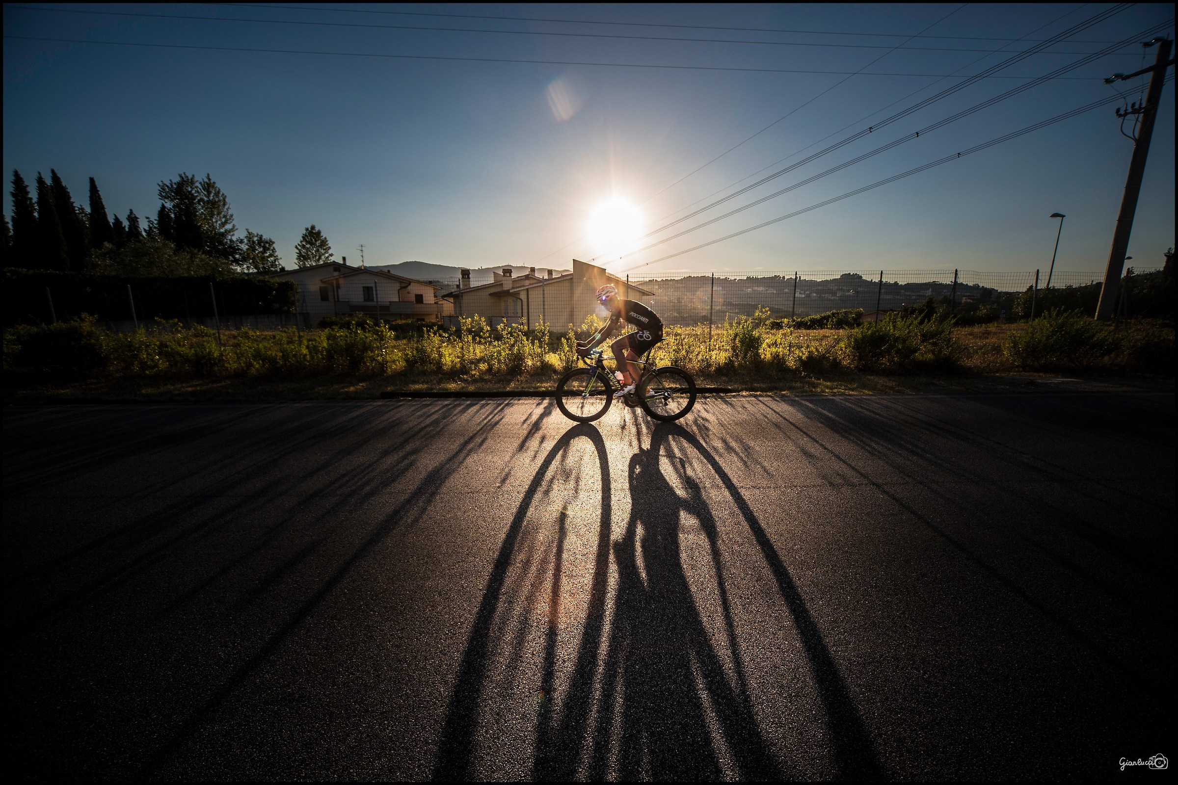 Cyclist at sunset .....