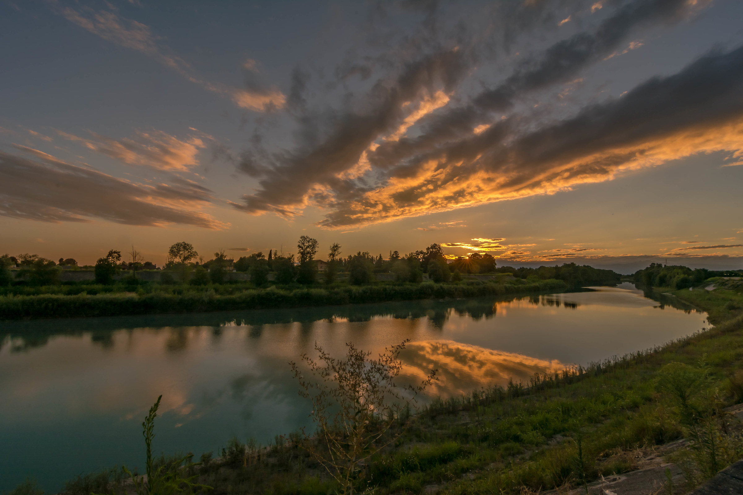 a sunset on Tagliamento