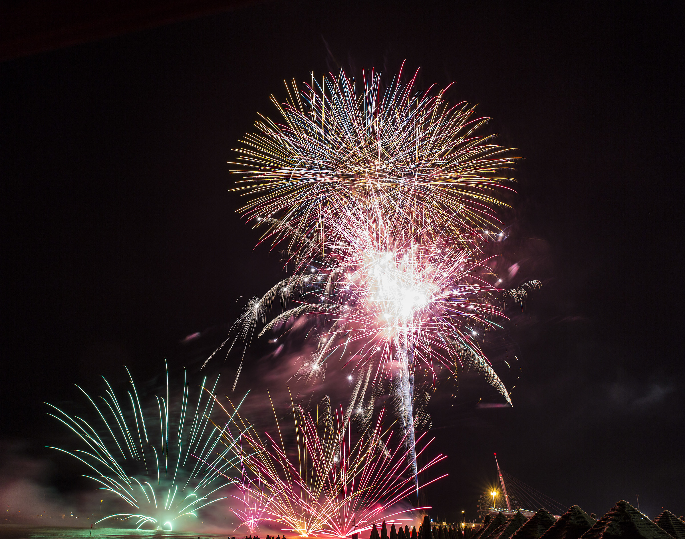 Fireworks over the sea in Pescara