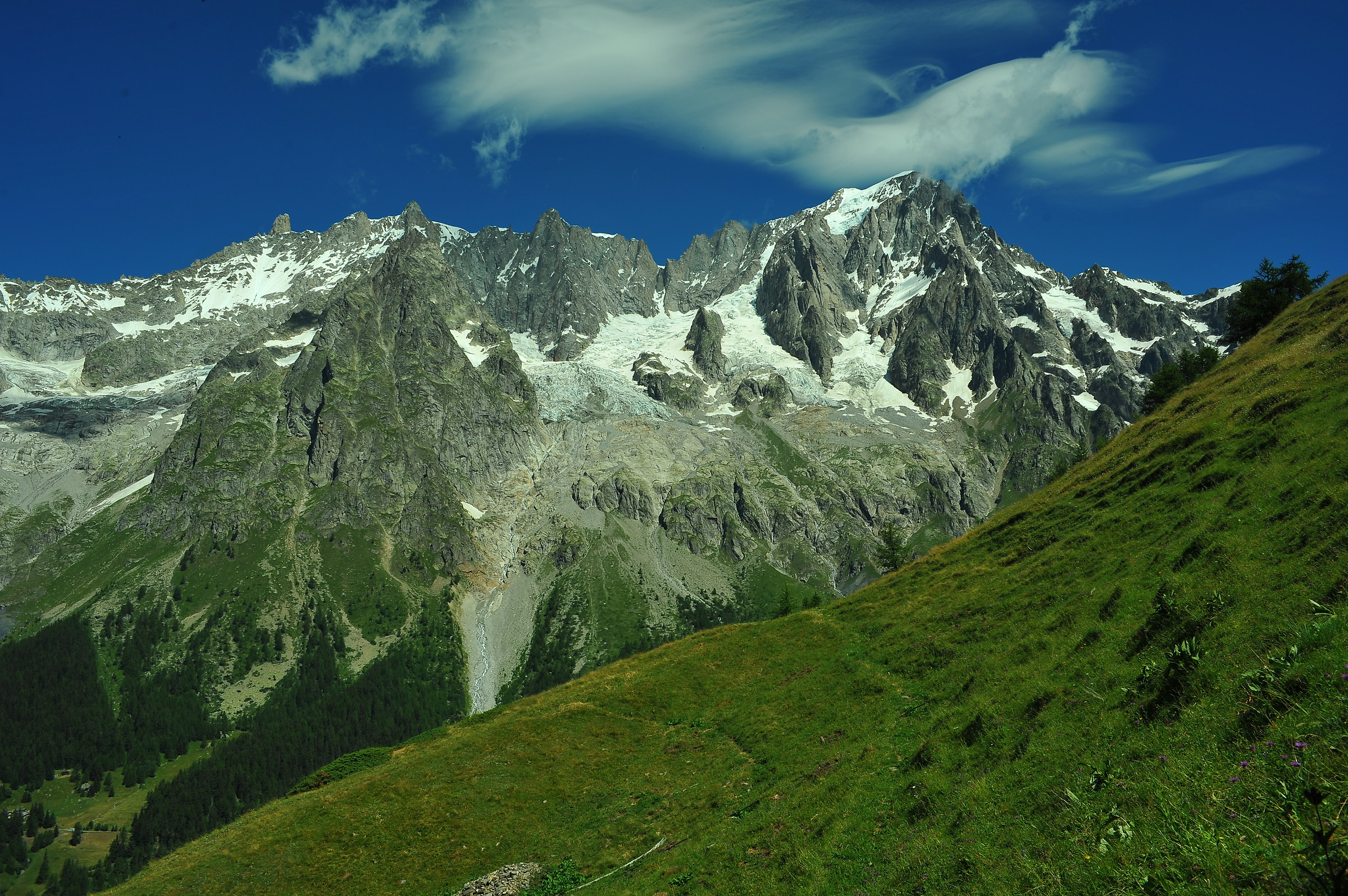 Les Jorasses and the crest Rocheford