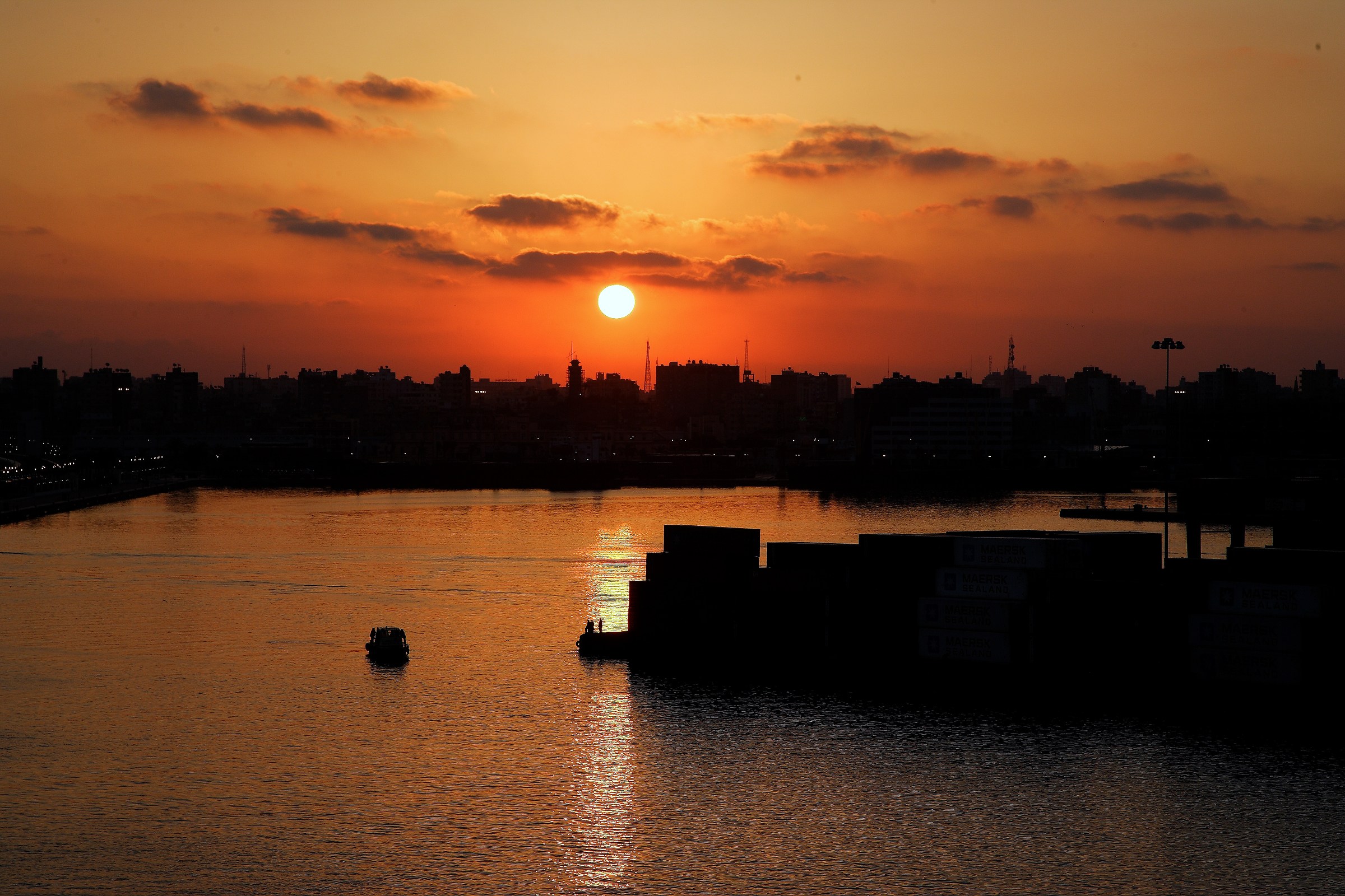 Sunrise over the port of Alexandria
