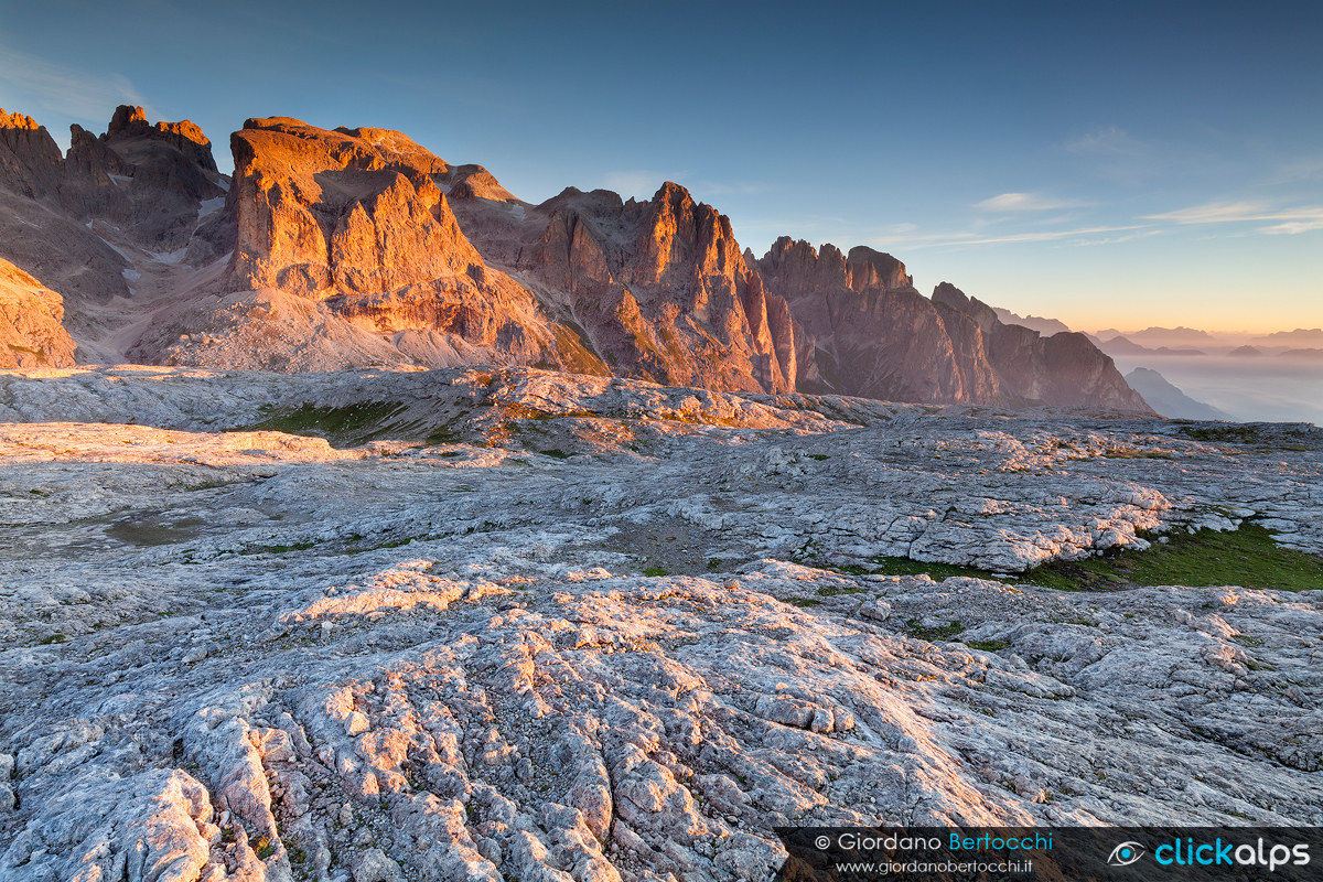 Alba sull'altopiano delle Pale