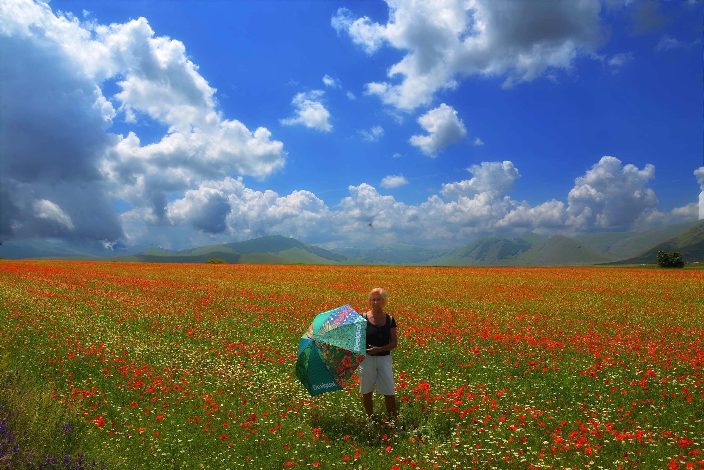 My wife and umbrella