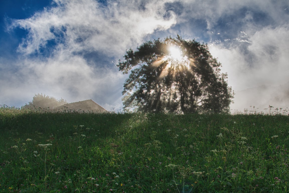 Il sole fa capolino tra le nuvole...