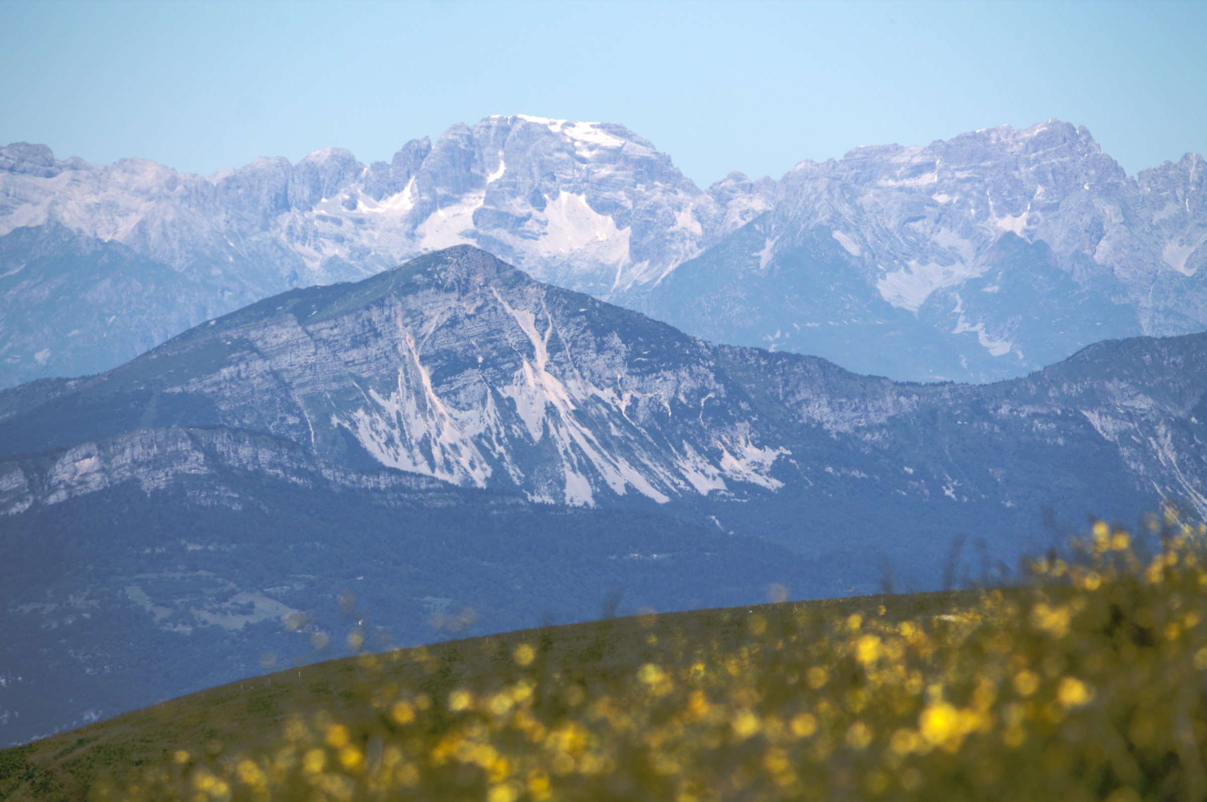 Le alpi in lontananza