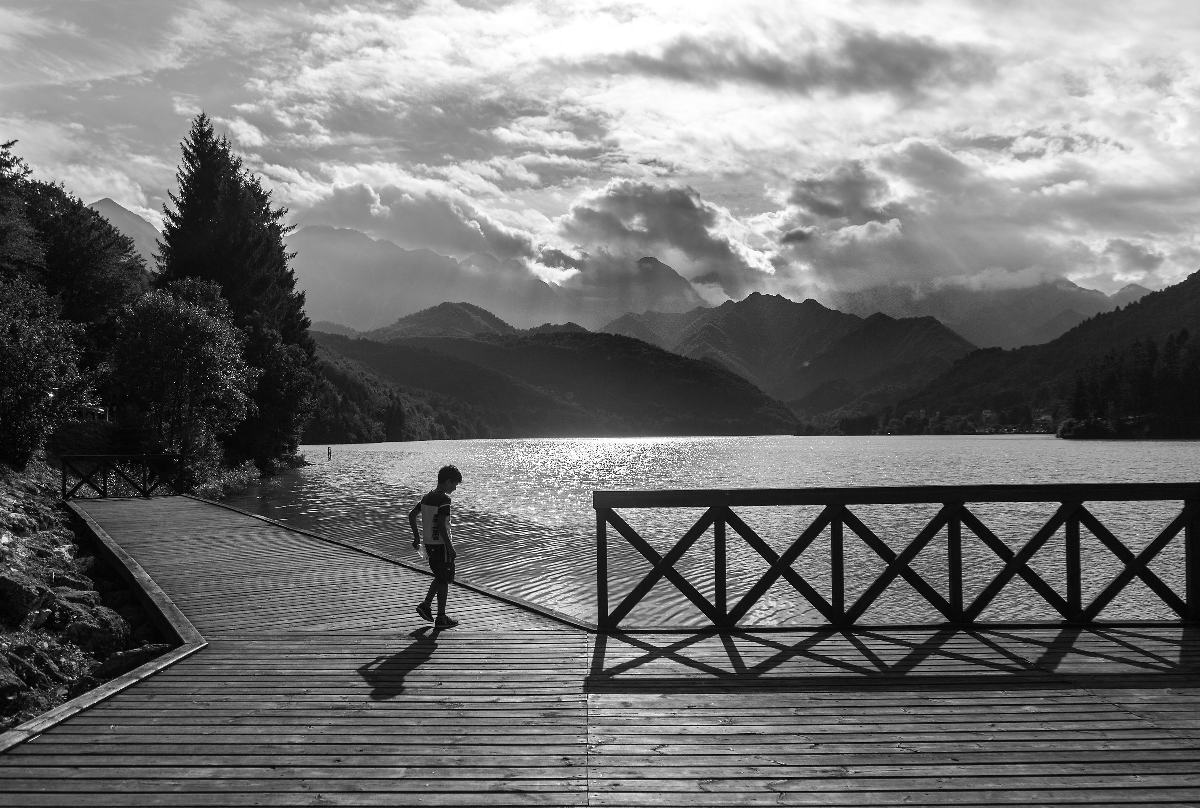 Child on the bridge.