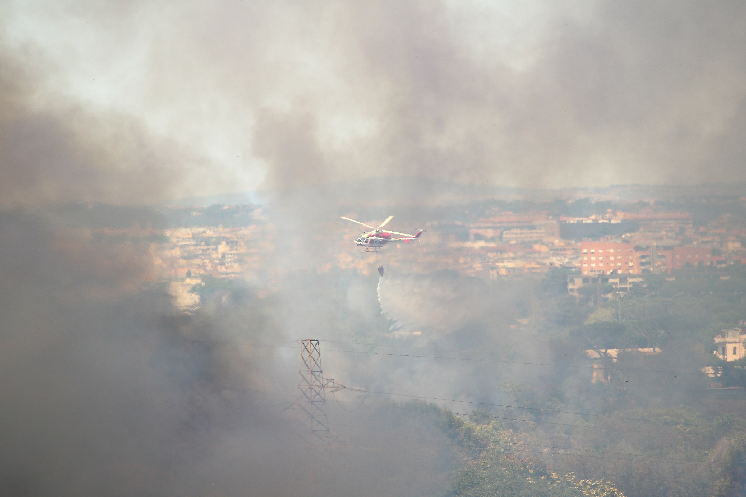 Intervention of the fire brigade fire cinecittà 2