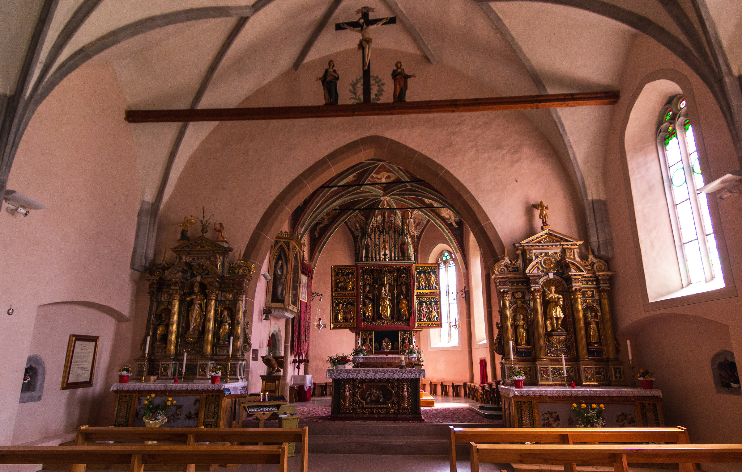 Inside the Sanctuary of Santa Giuliana in Vigo di Fassa