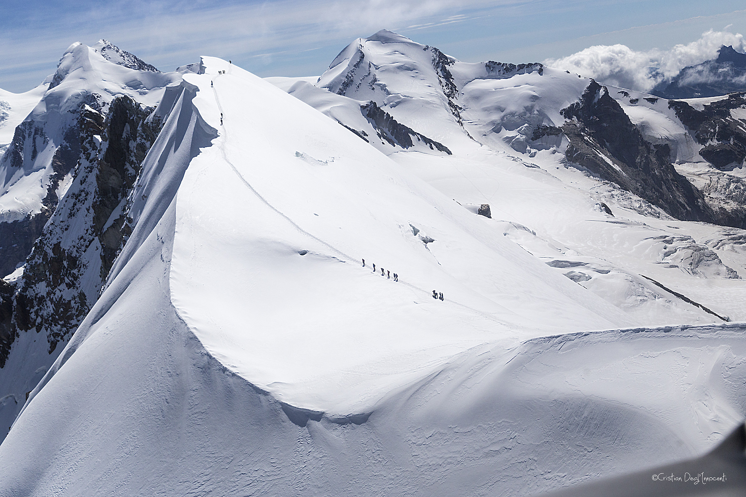 Over Monte Rosa (4637 m) in Helicopter