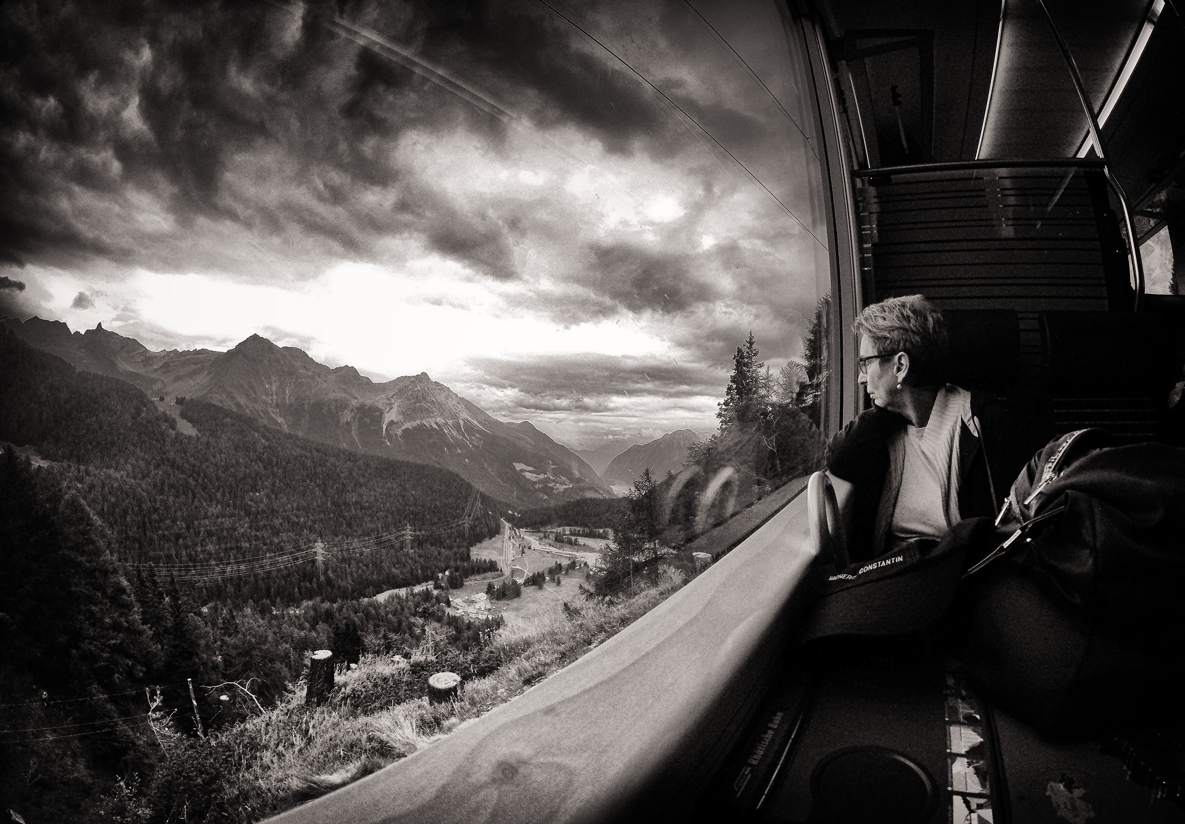 bernina express red train