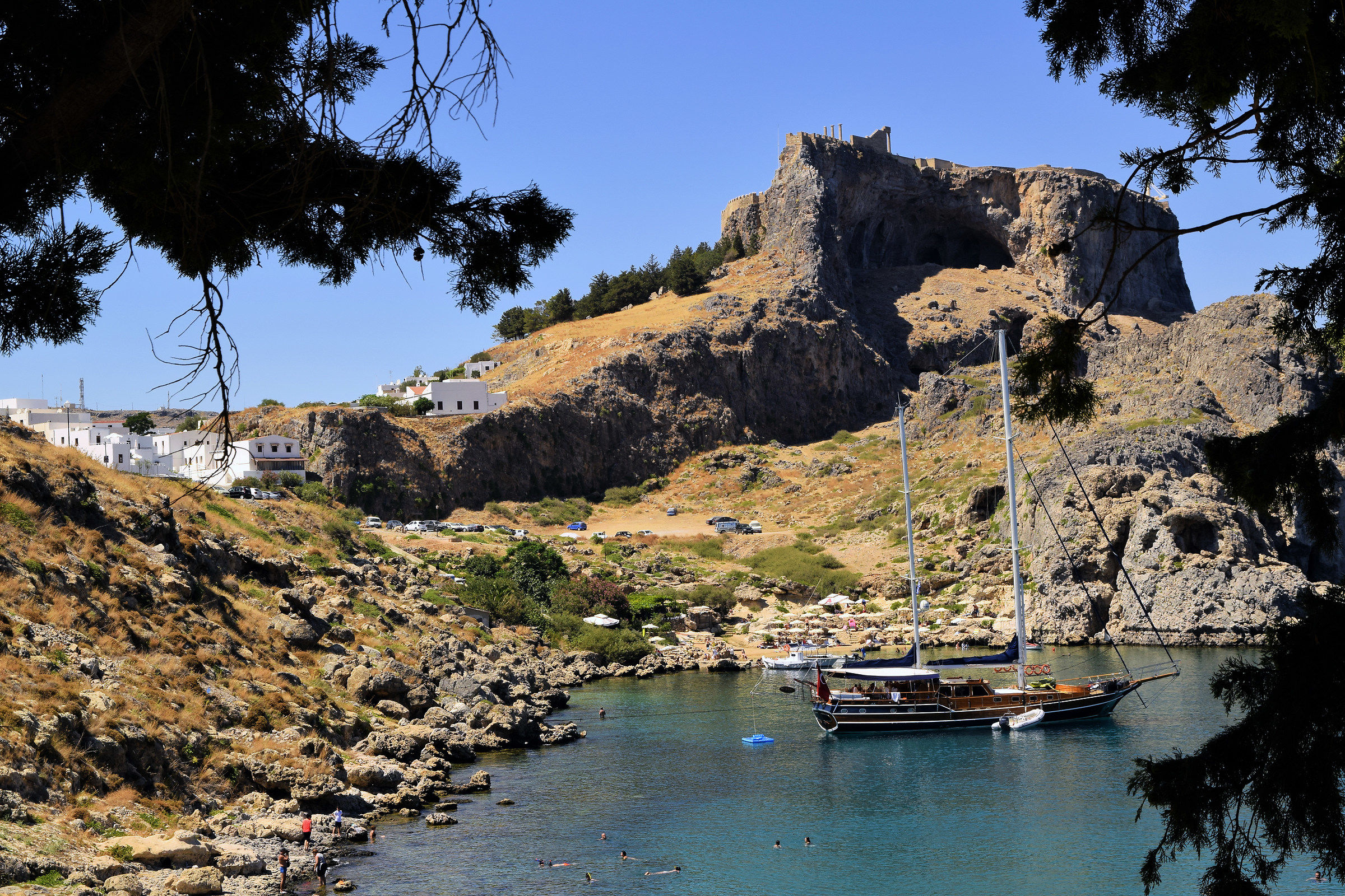 The Acropolis of Lindos from St.Paul bay