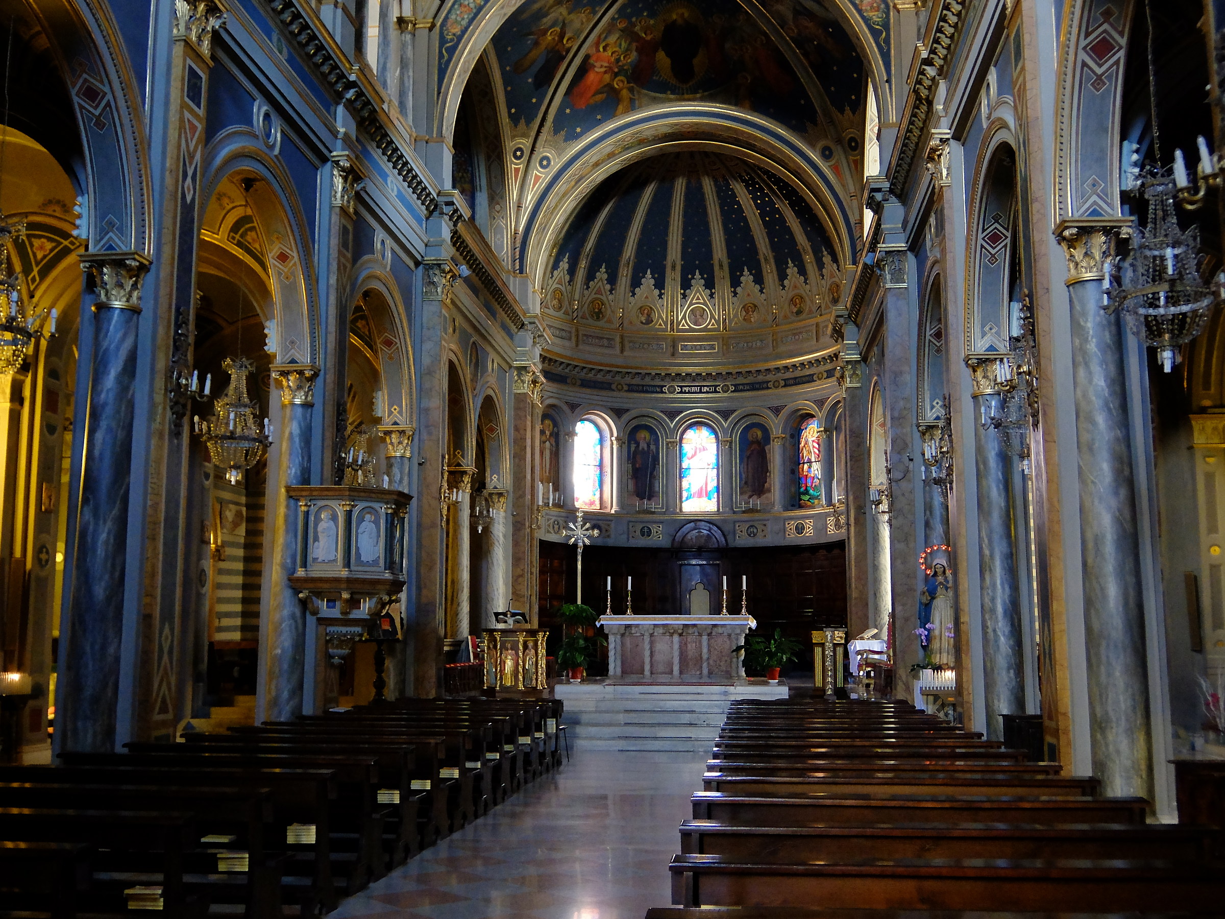 Gualdo Tadino, the interior of the Cathedral