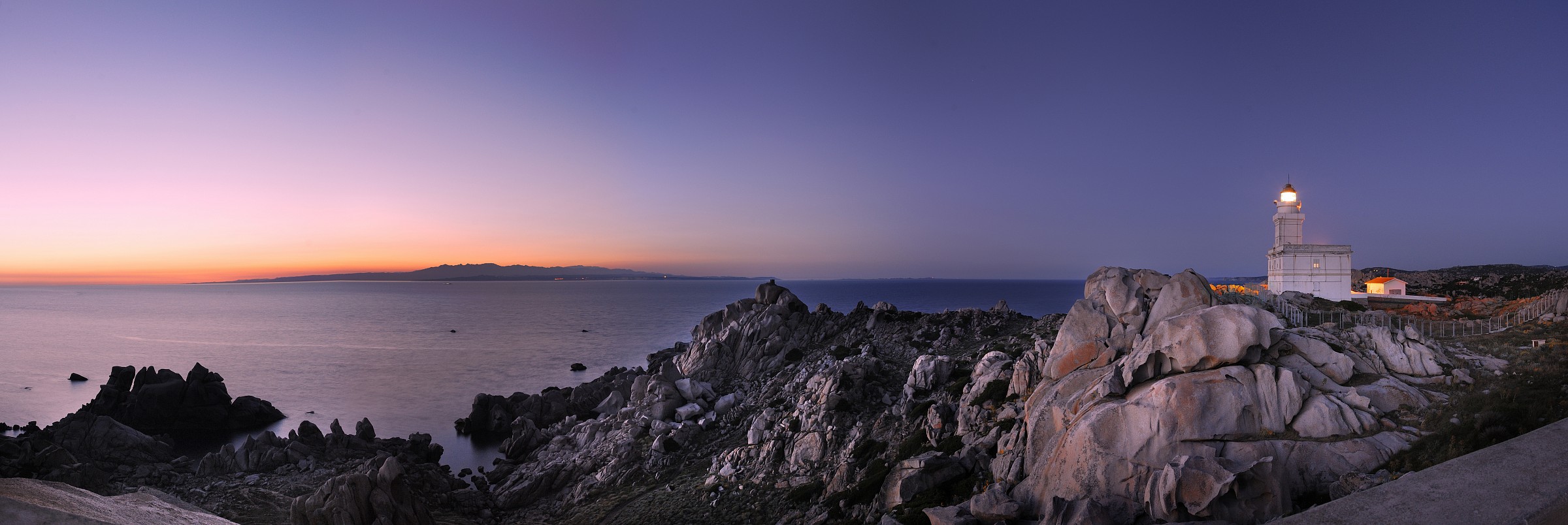 Sardinia - Capo Testa - The lighthouse at sunset pano