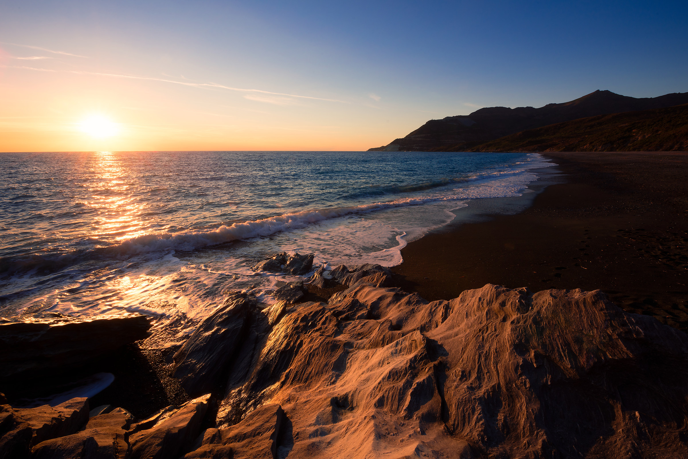 Golden Rocks on Black Bay