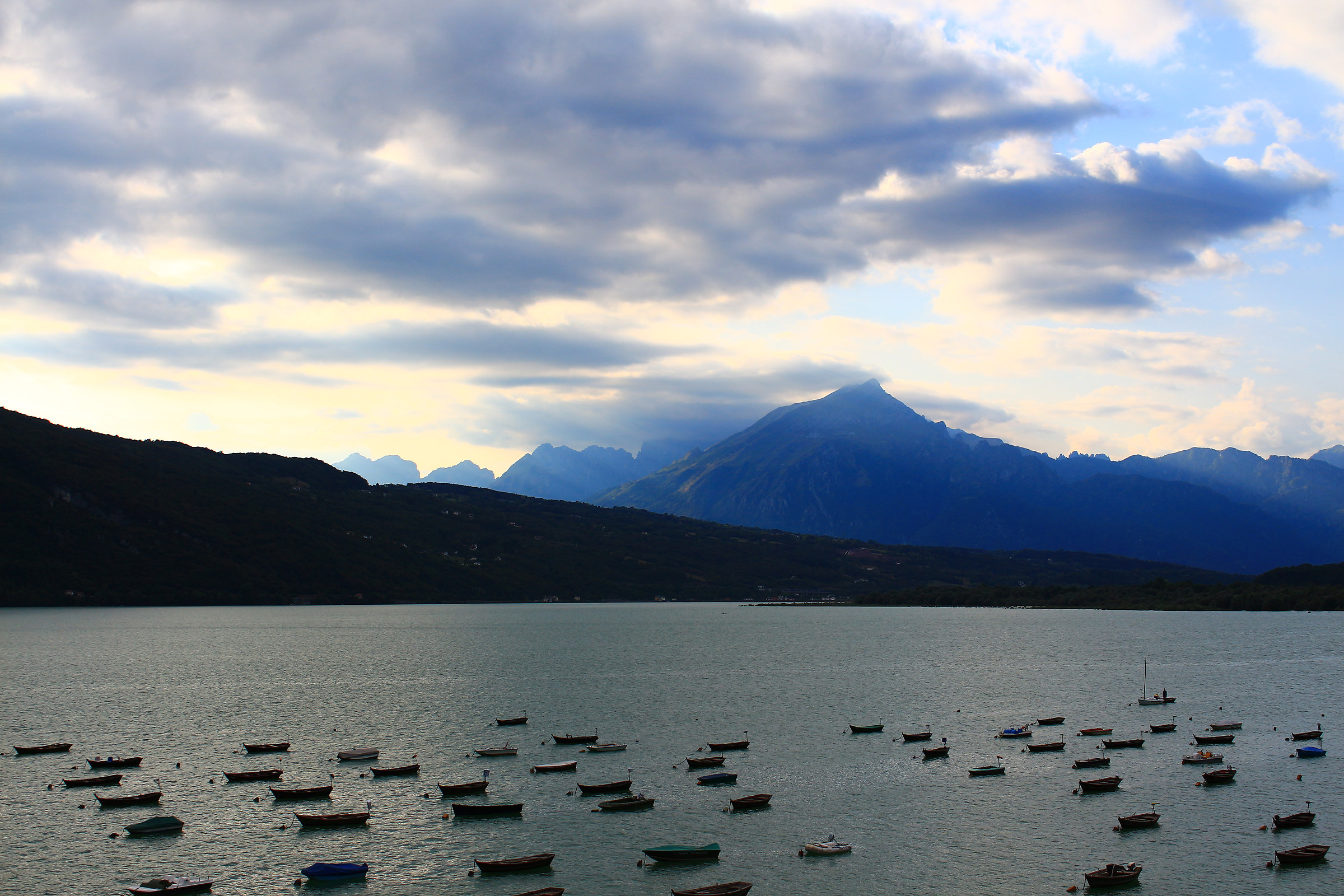 boats at dusk