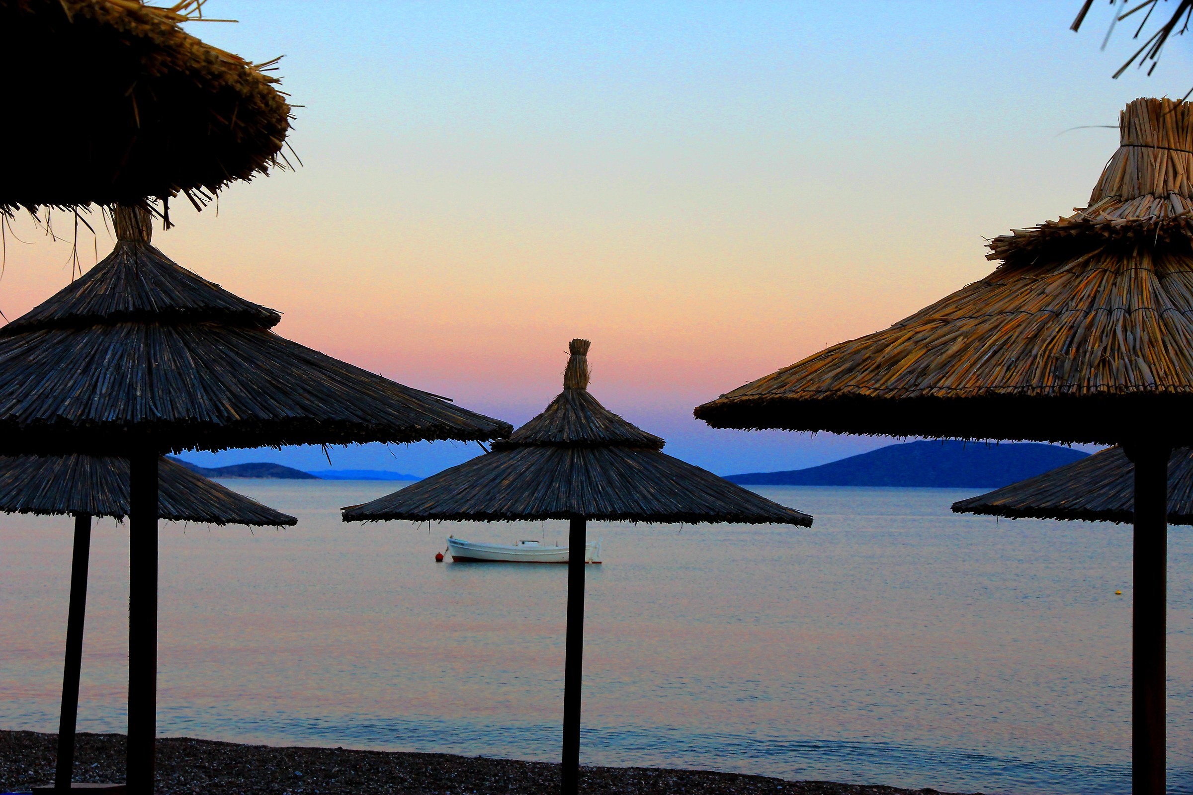 Peloponnesus, Candia, the beach after the sunset