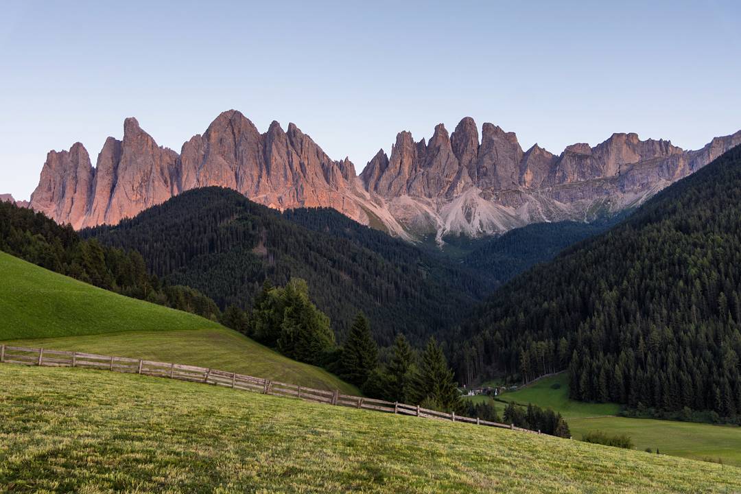 Sunset in Val di Funes