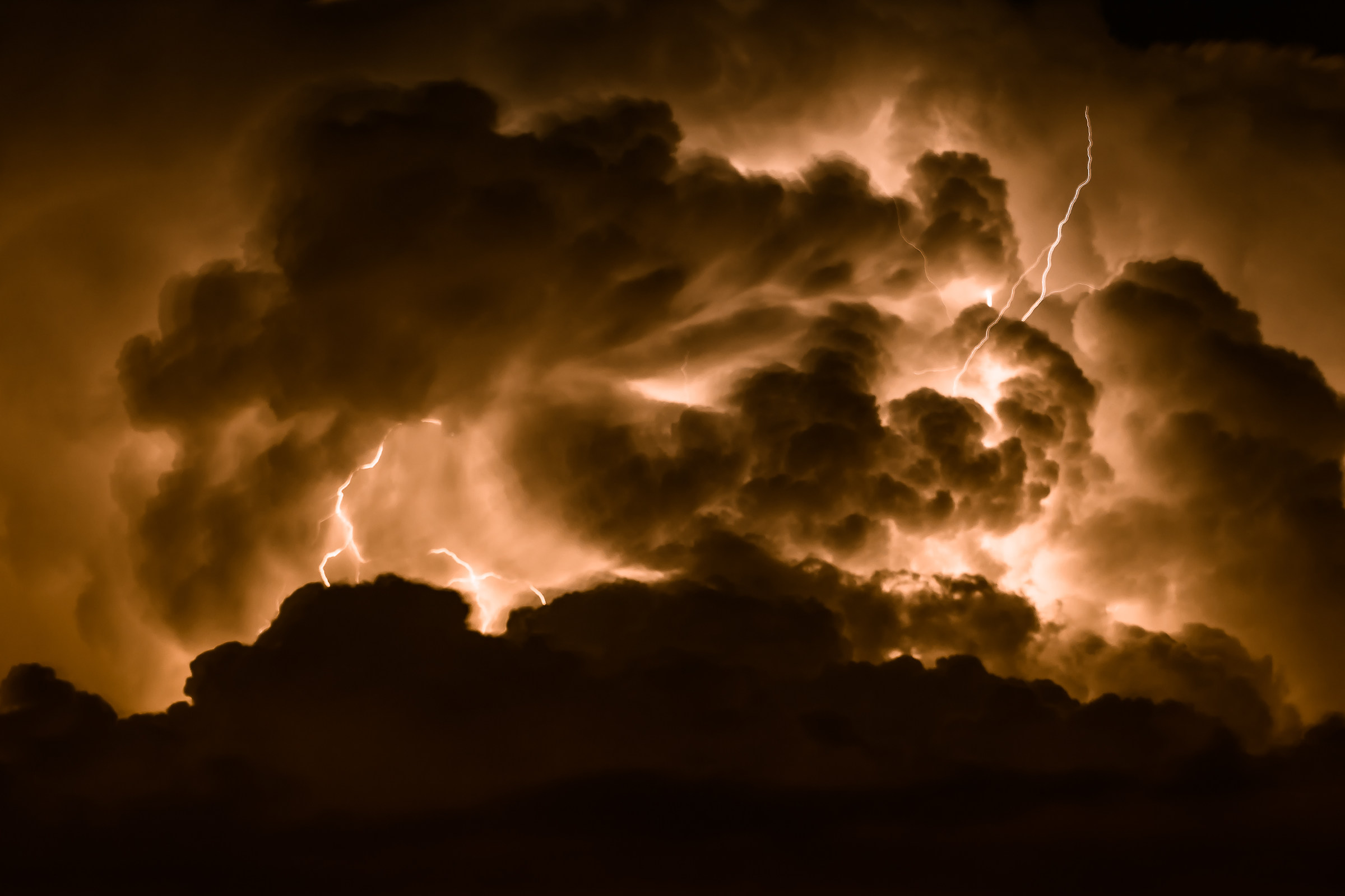 Lightning in the clouds
