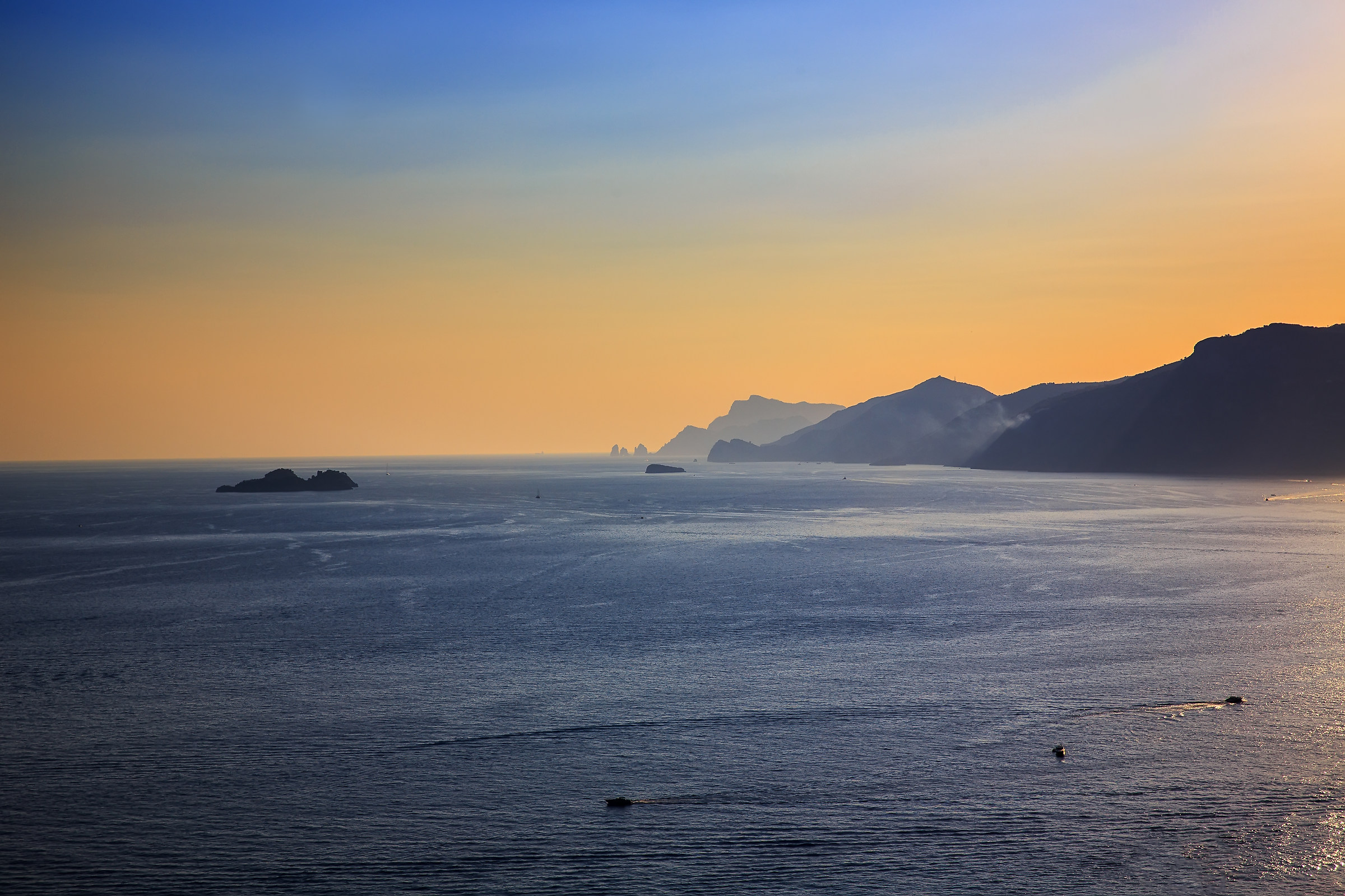 Amalfi Coast and Capri in the background