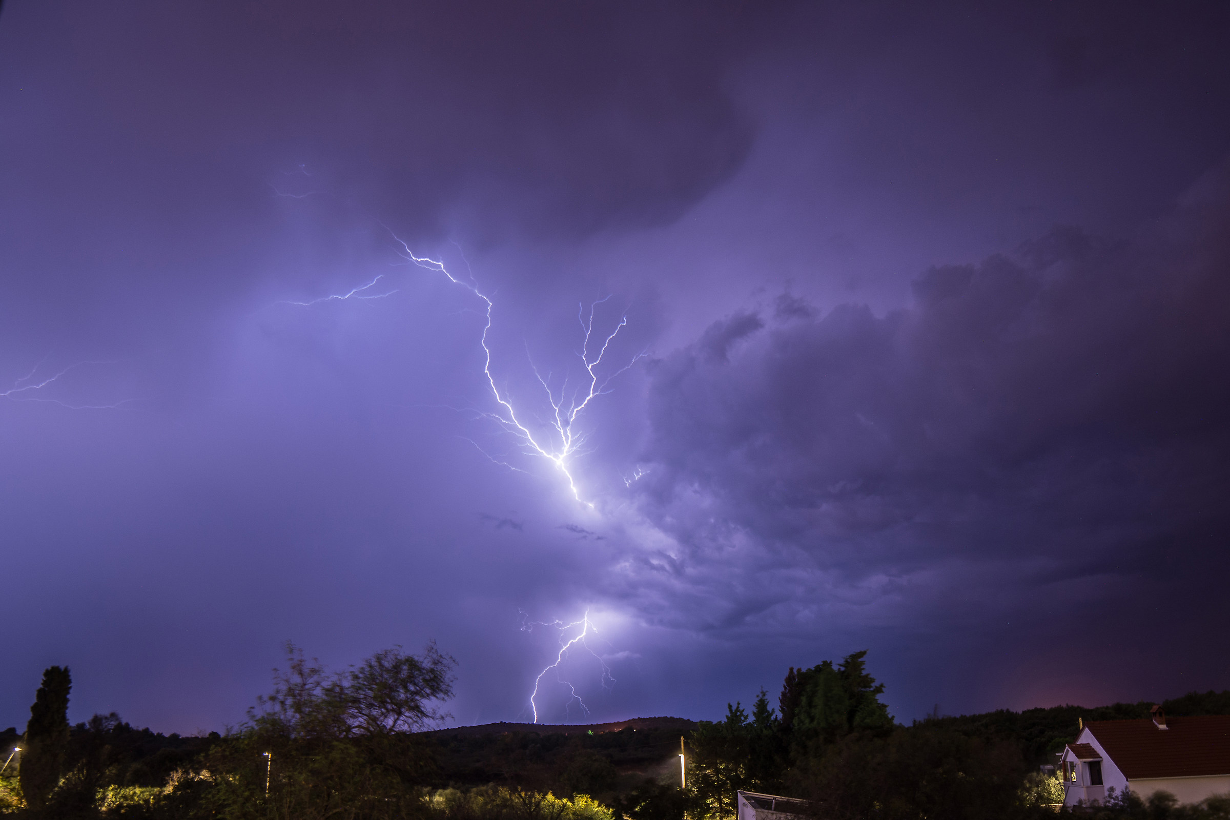 Tempesta di fulmini su Ugljan, Croazia