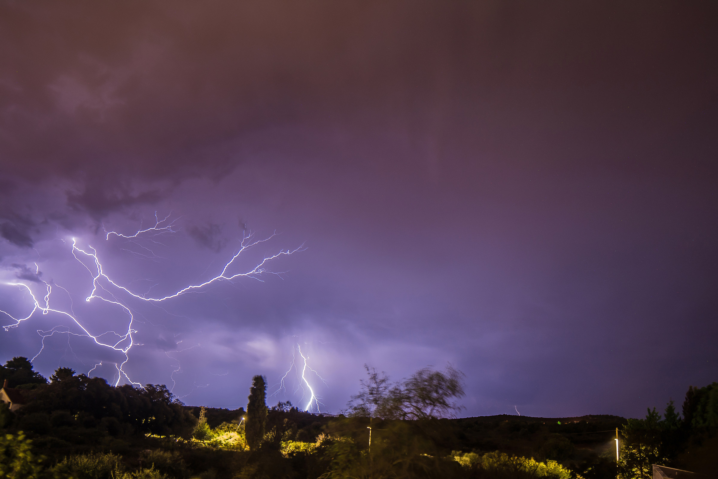 Tempesta di fulmini su Ugljan, Croazia