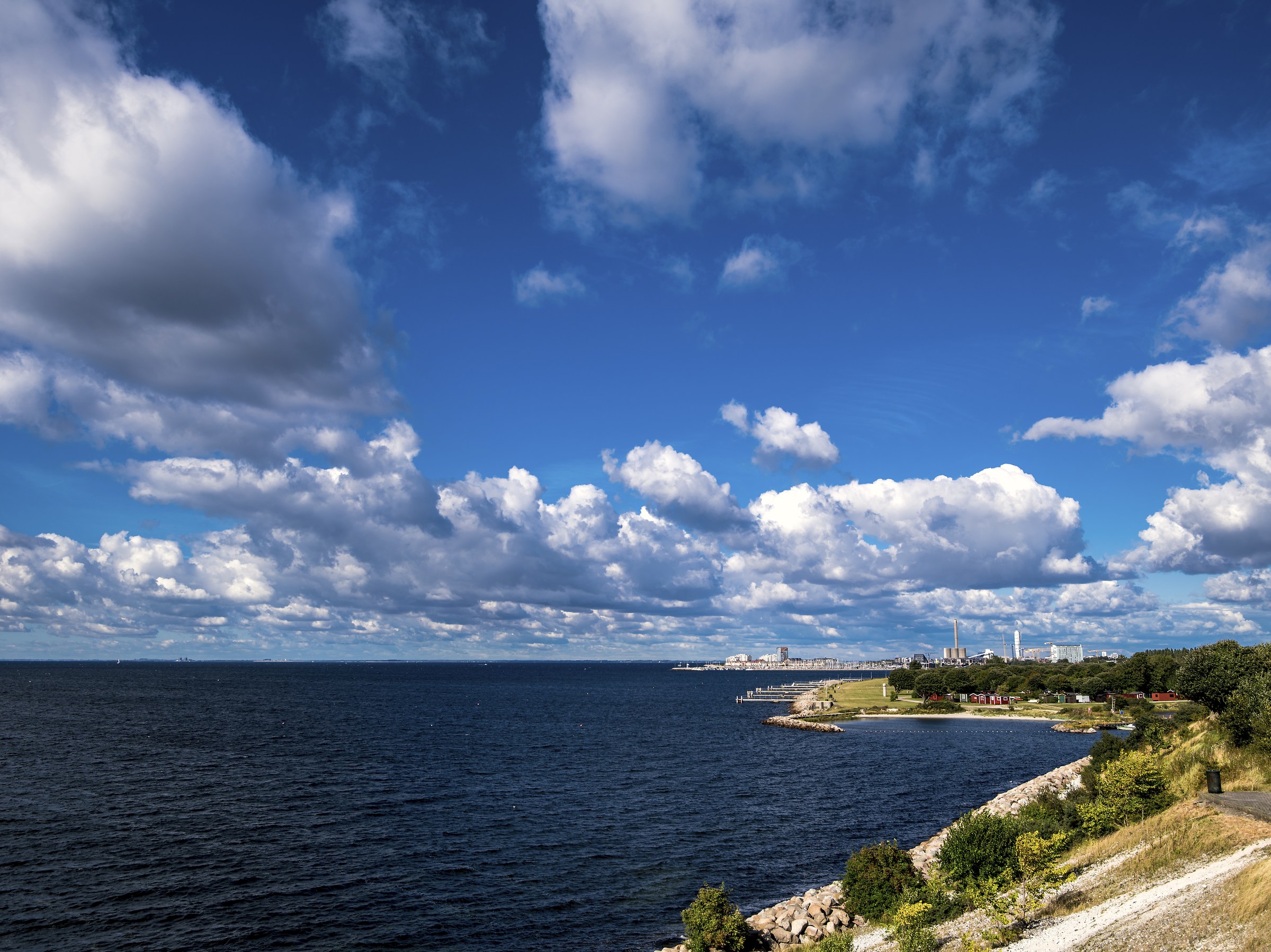 Malmoe from the Öresund bridge