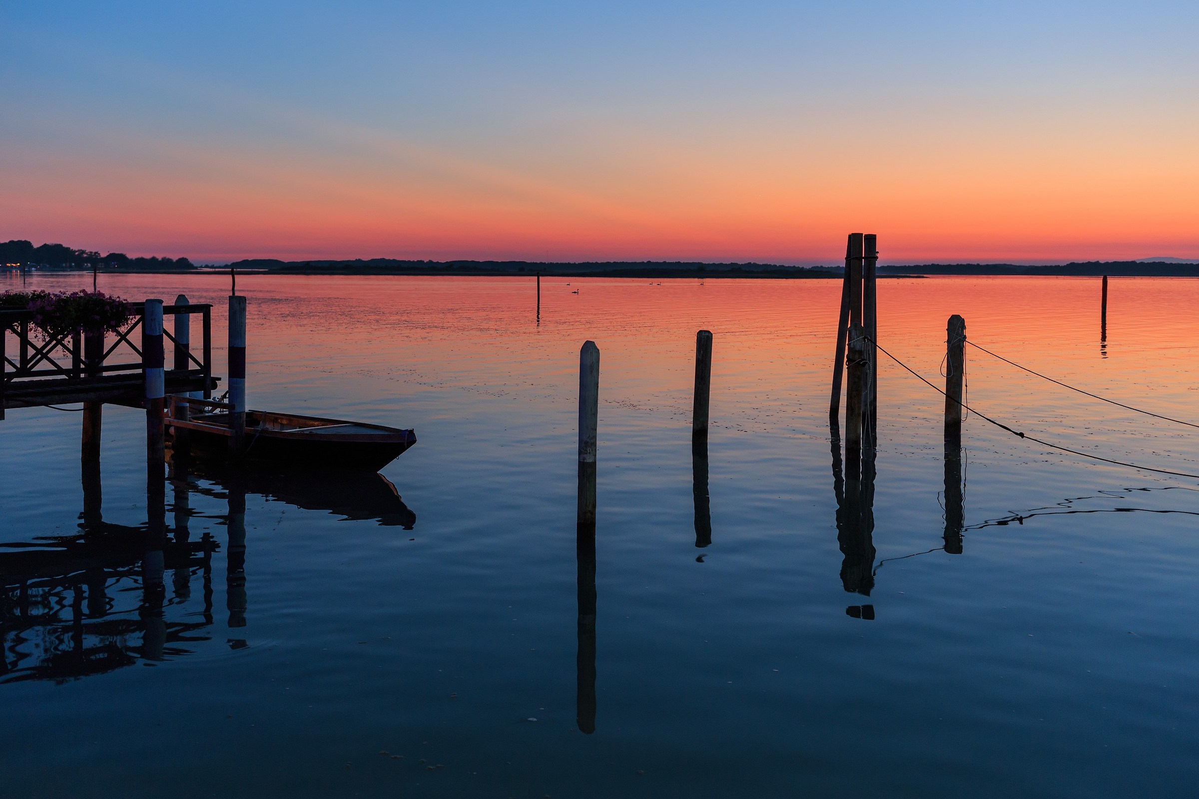 laguna di Bibione al tramonto