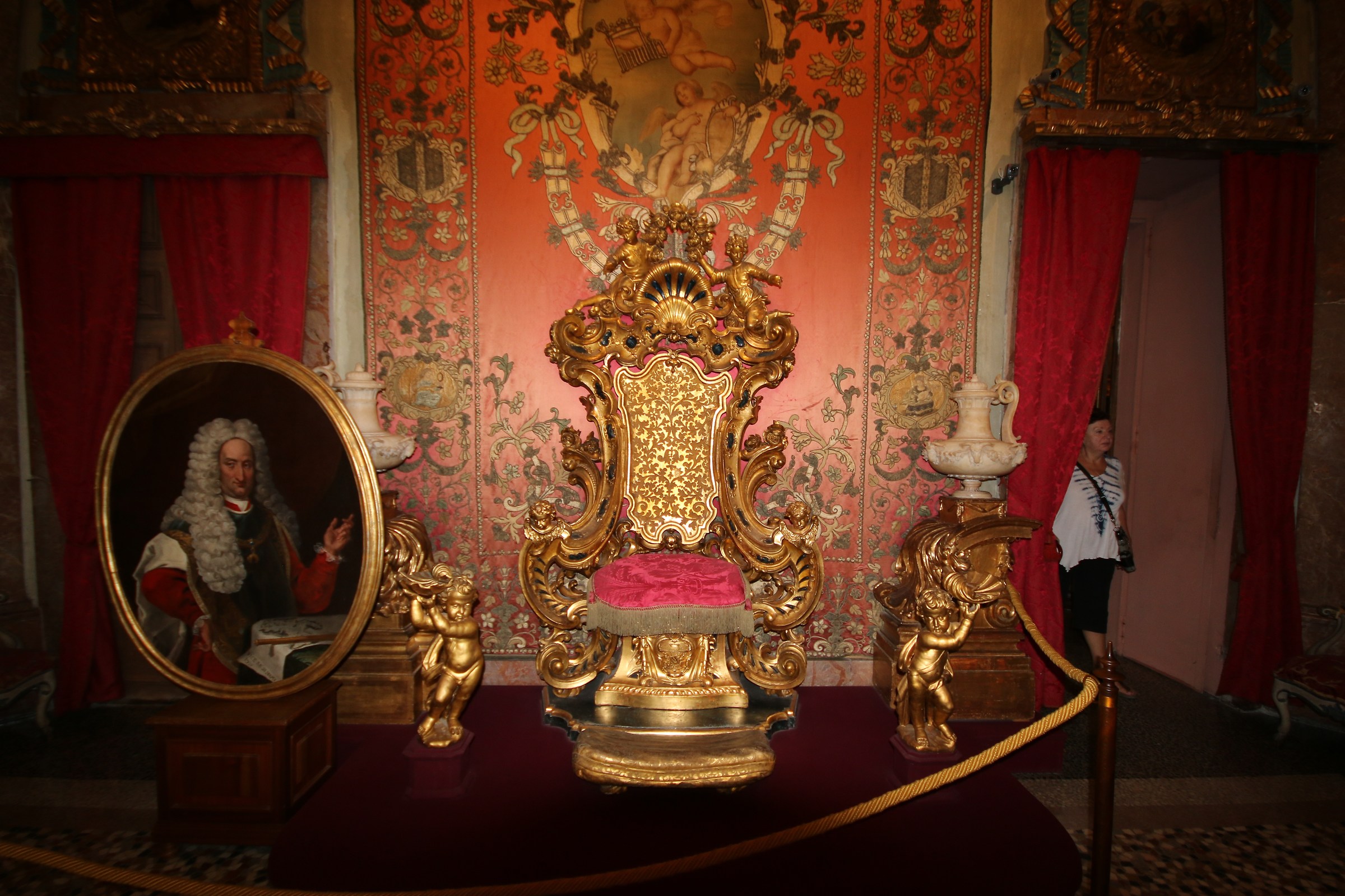the throne room. Villa Borromeo. Lake Maggiore