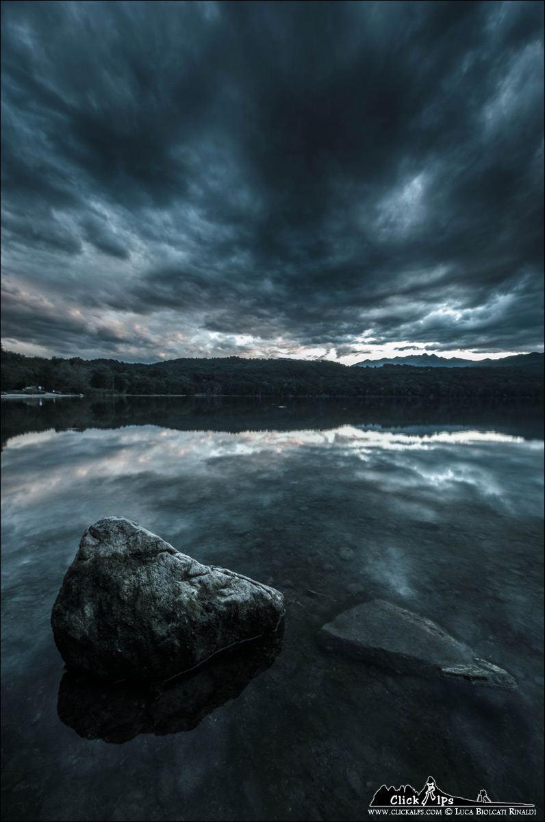 Dark side of small lake