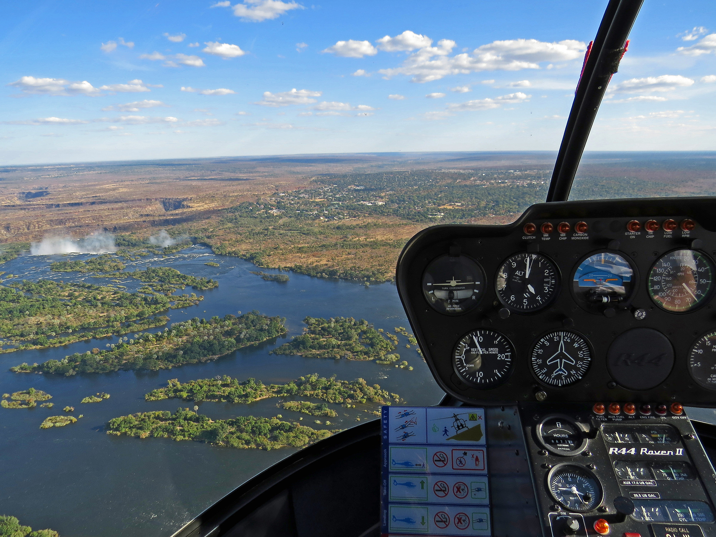 over the Zambezi from the helicopter
