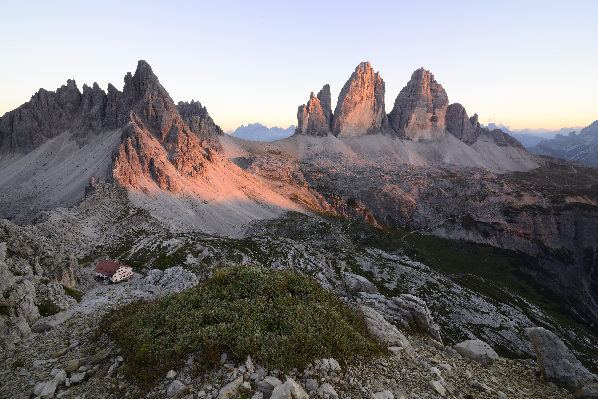 The three peaks at sunset