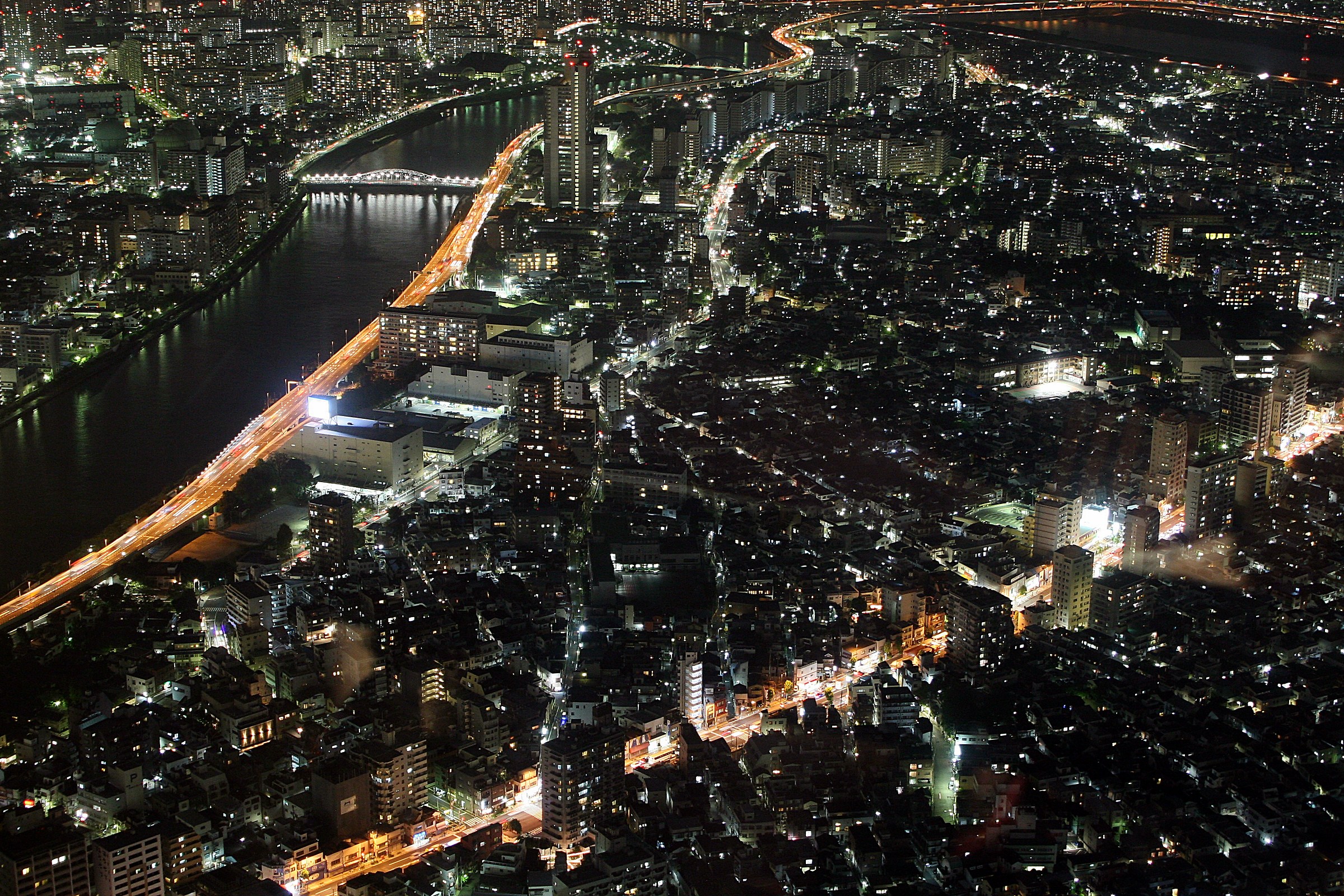 Tokyo night scene from Skytree