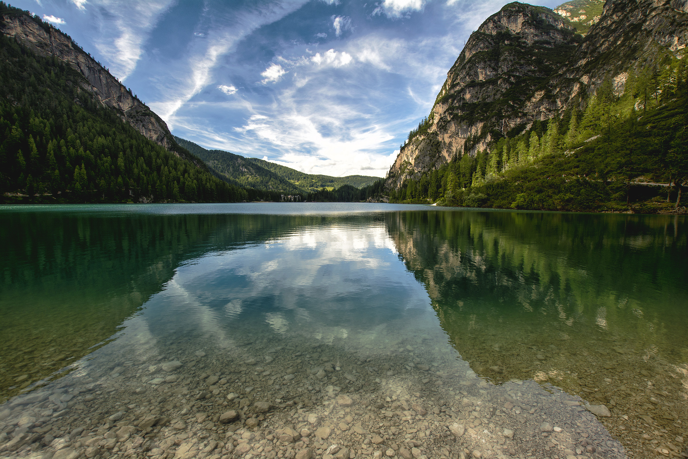 Reflection on Lake Braies.