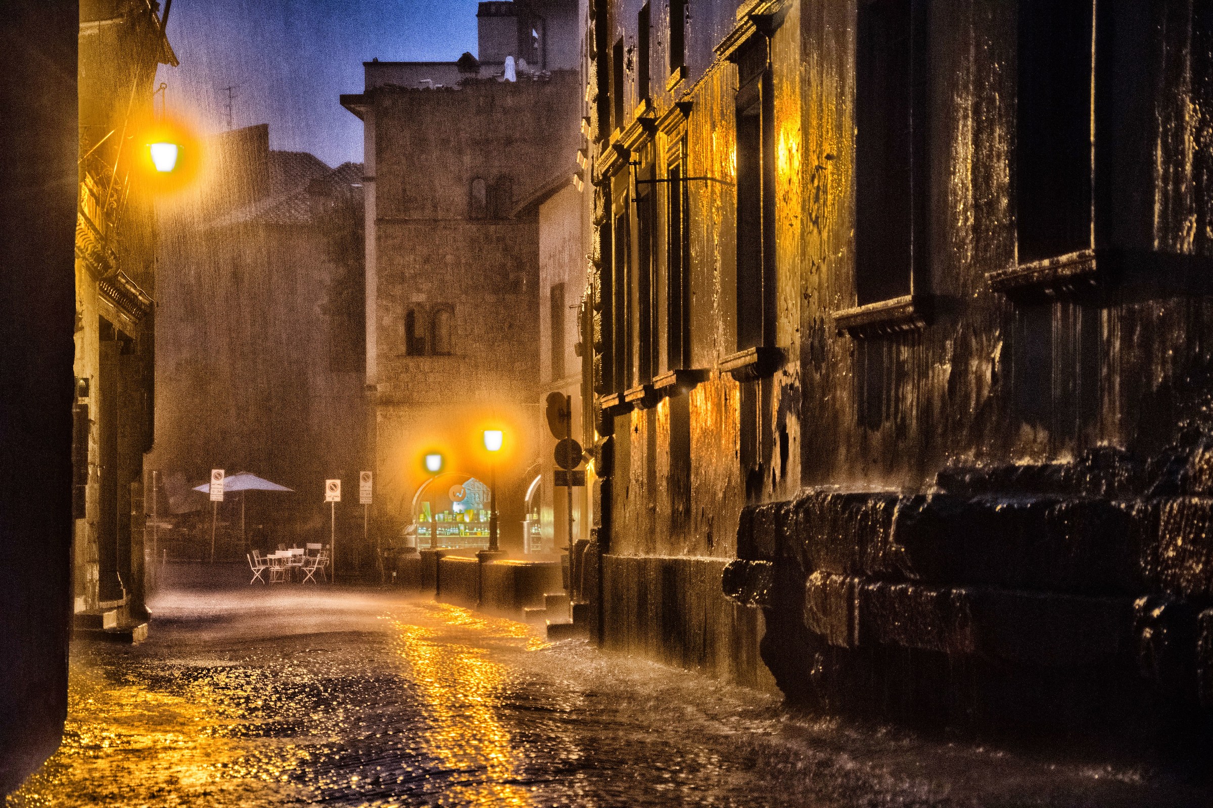 In the rain in Viterbo