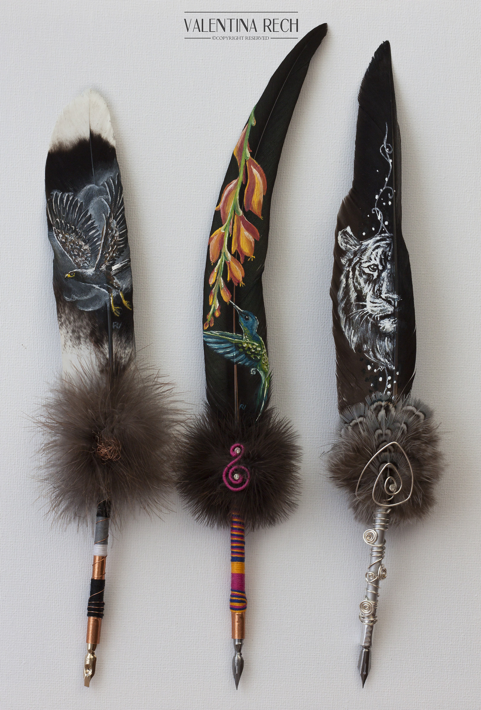 calligraphic pens handcrafted decorated