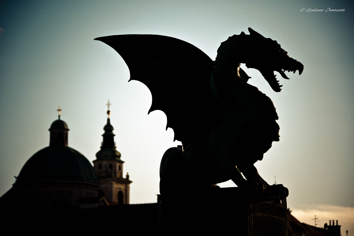 Il drago alato simbolo della cittadina di Lubiana