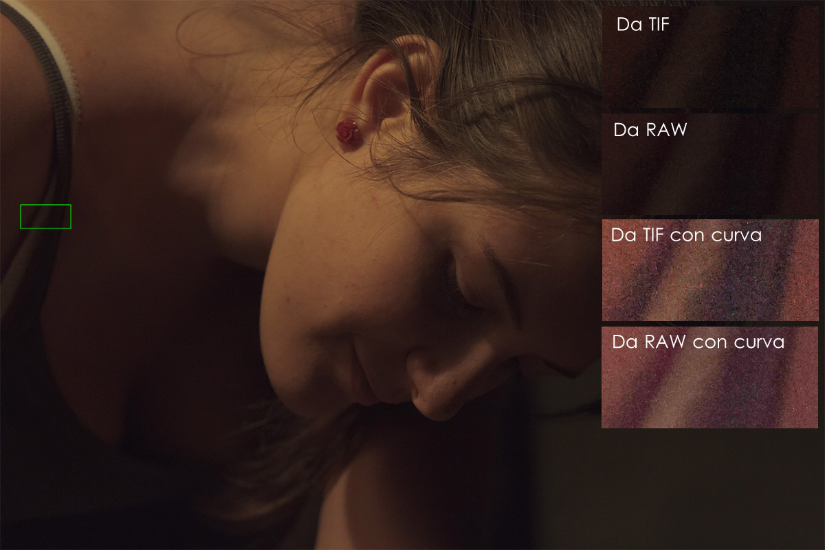 Compare noise reduction from raw / tif