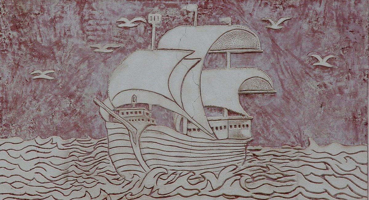 Decorazione intonaco di antica casa a Terracina (lt)