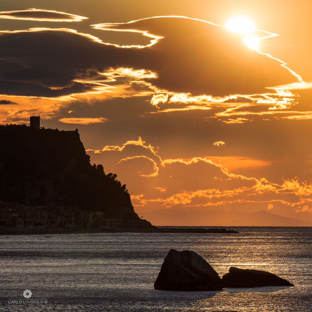Varigotti Punta Crena shortly after dawn early Septem