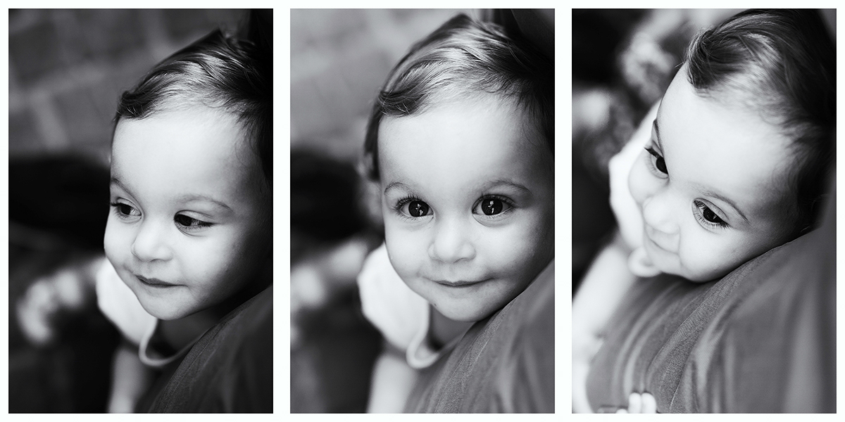 avvinghiata alla gamba del fotografo