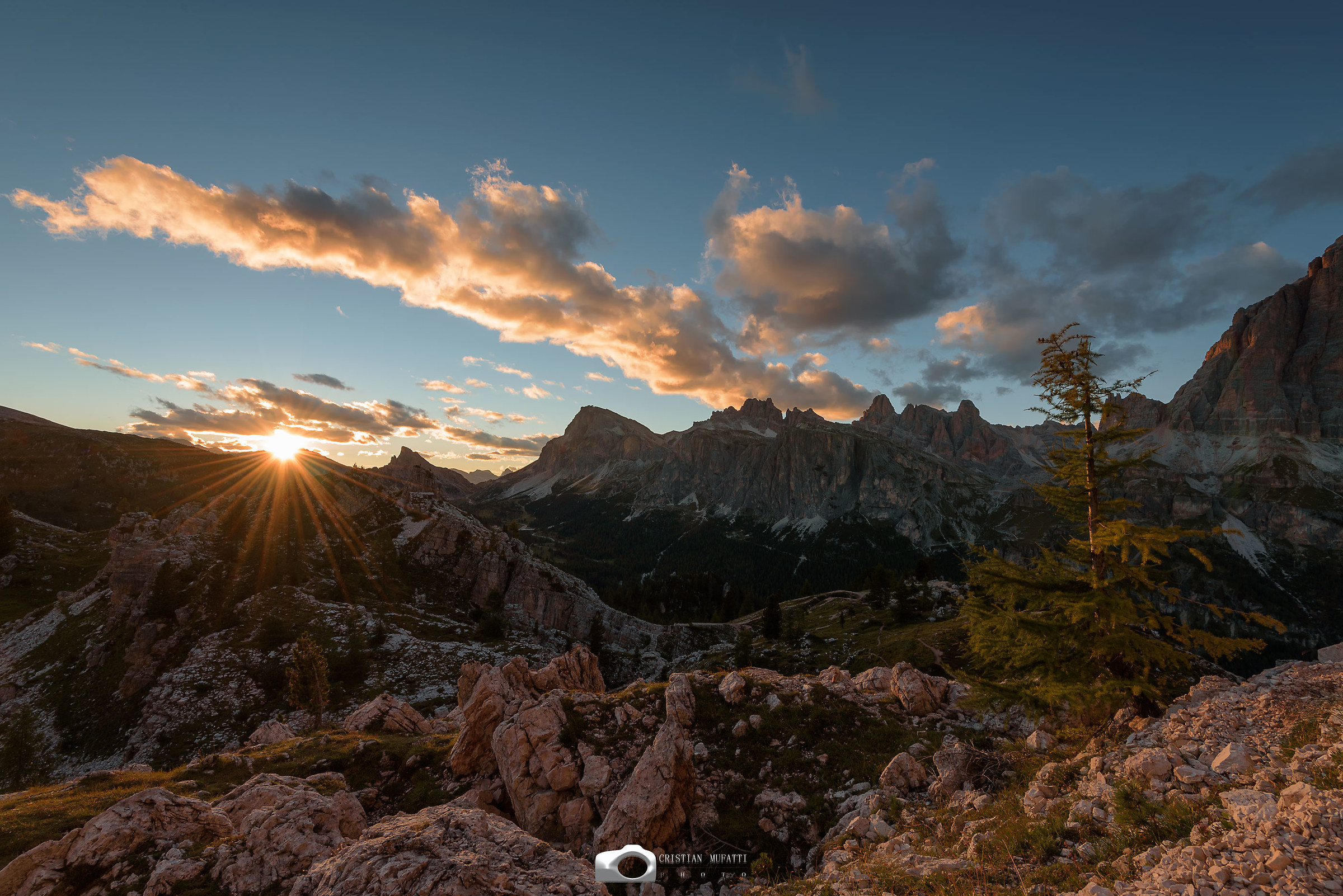 Tramonto sul Lagazuoi e Sas de la Stria