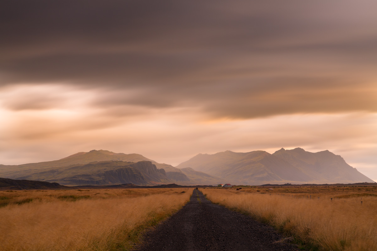 Sunset in Boer, Iceland