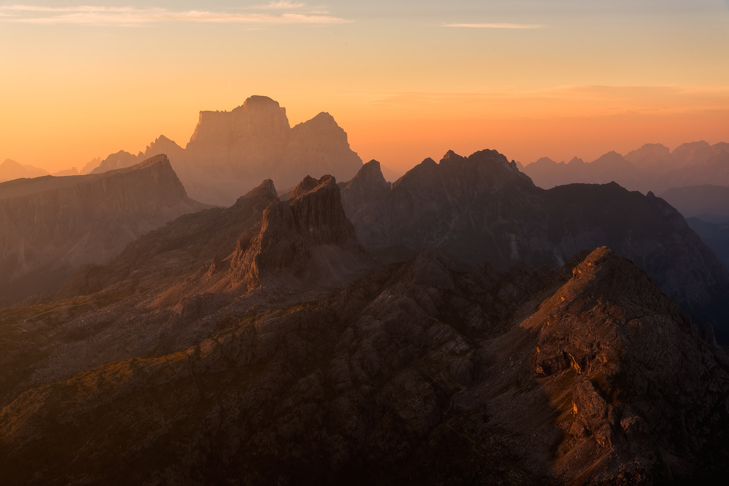 Alba dalla terrazza del Lagazuoi