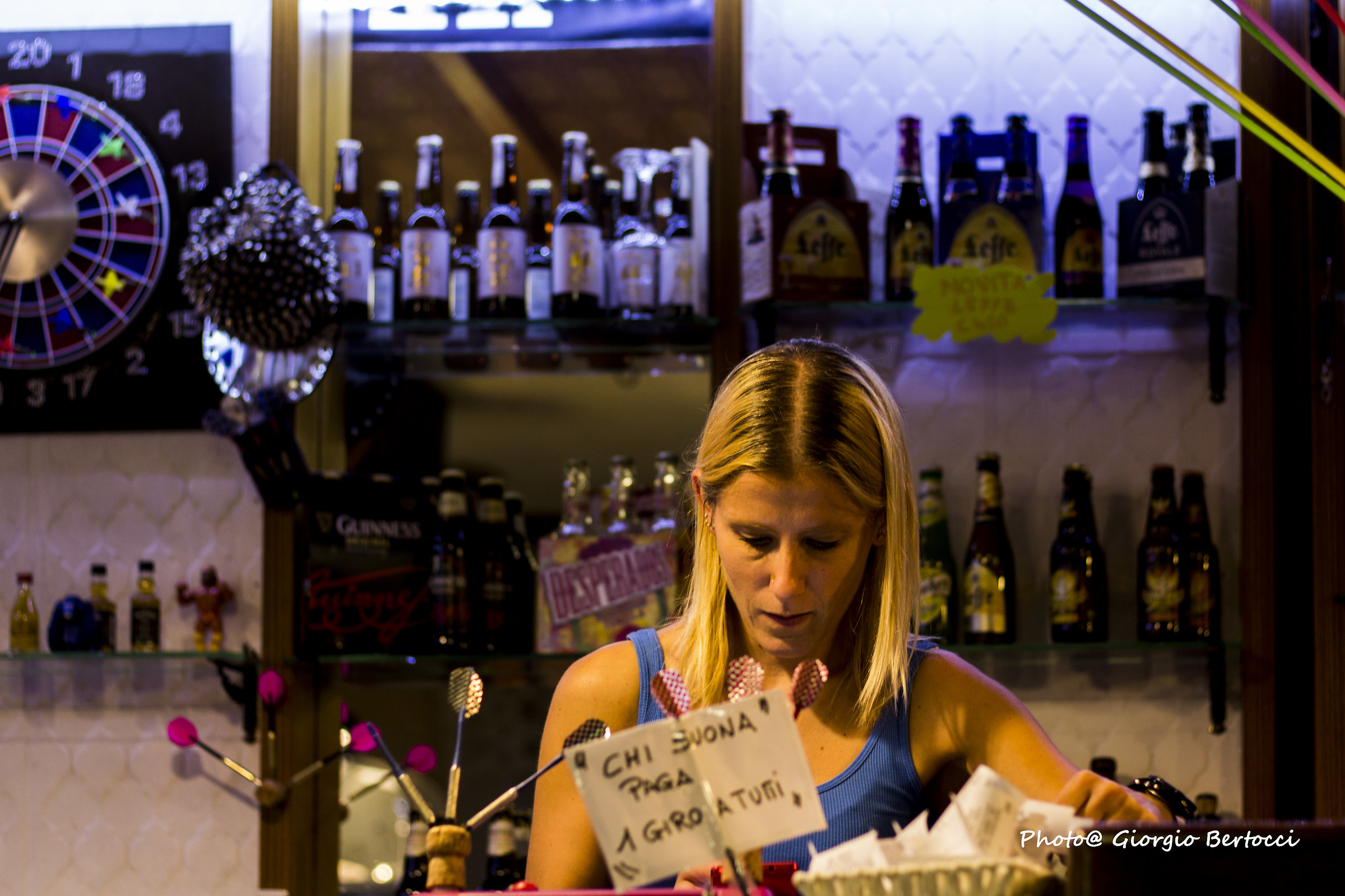Dania behind the counter