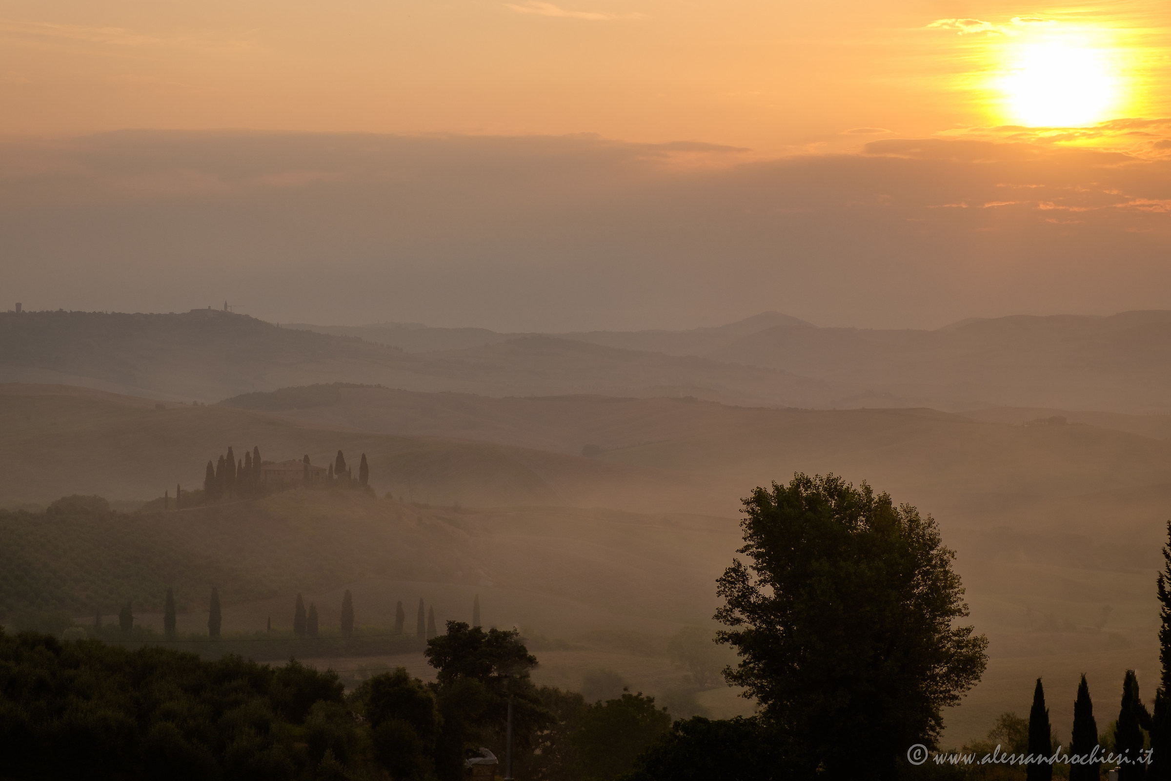 a September dawn in Val d'Orcia