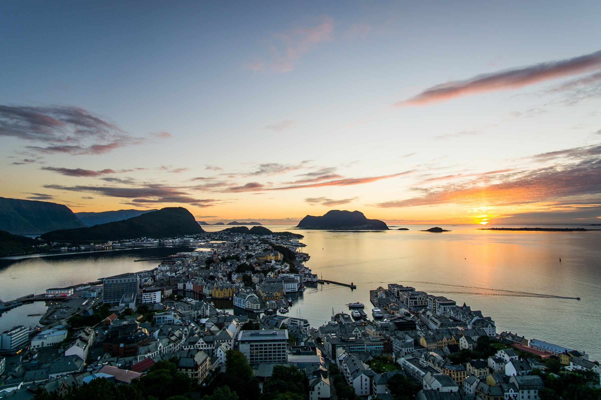Alesund at sunset