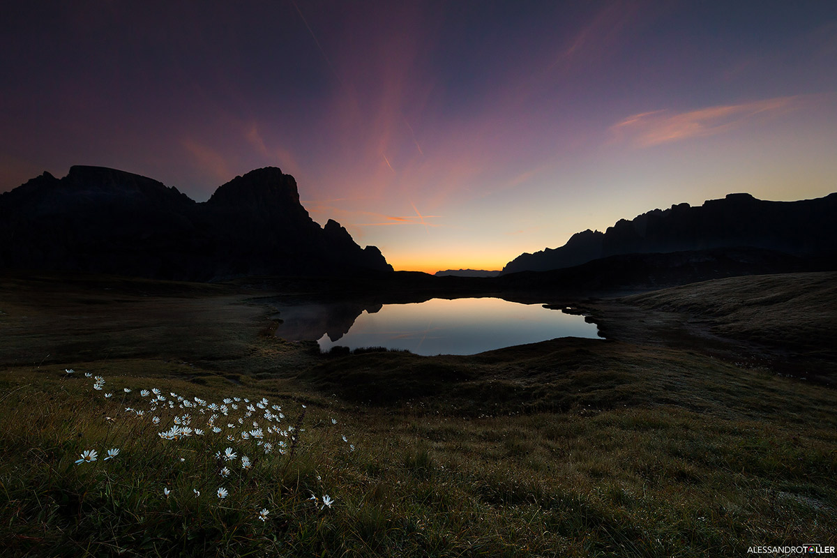 Sunrise at Lake of the Plans (South Tyrol)
