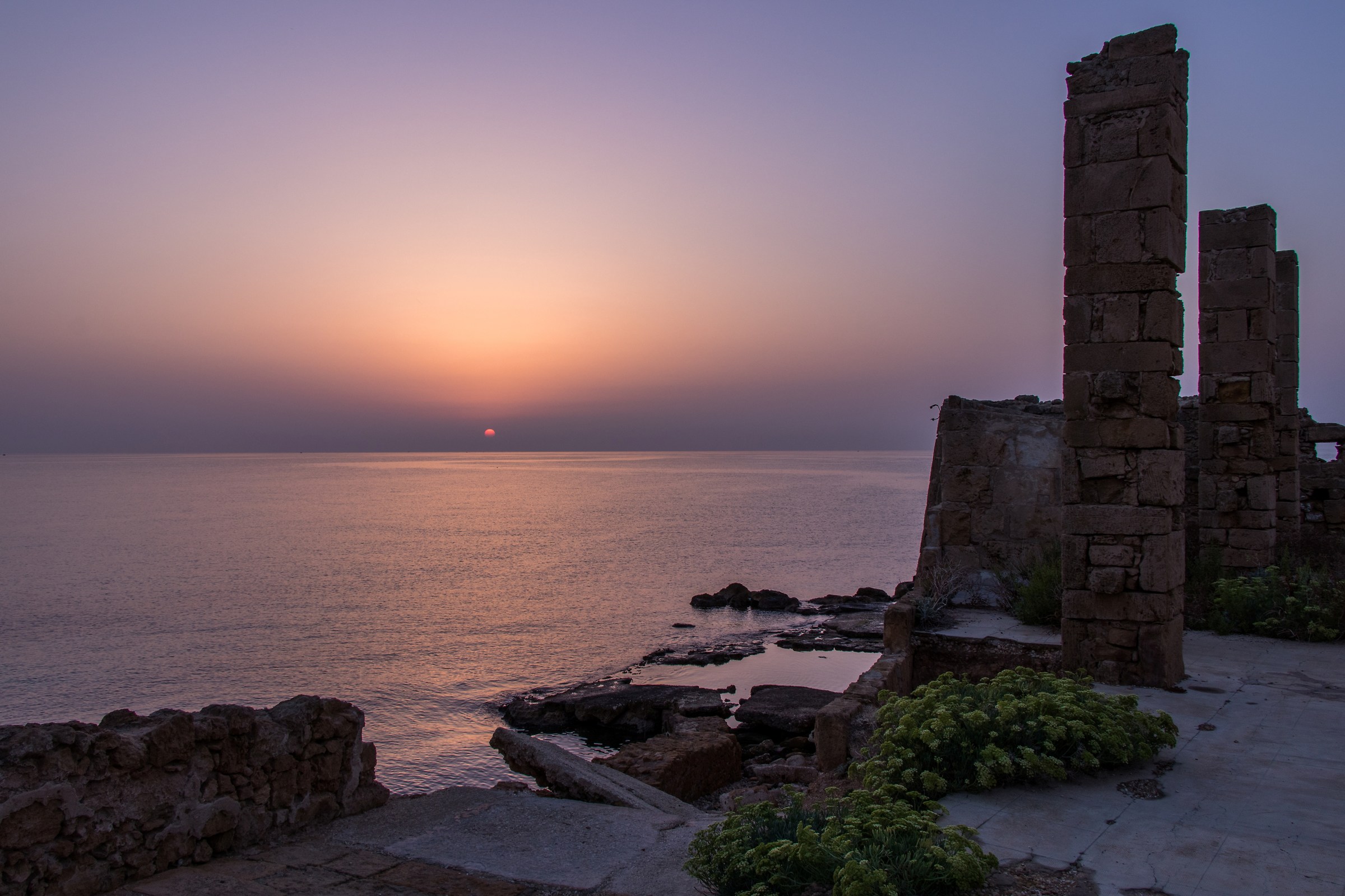 Sunrise from the old trap of Avola