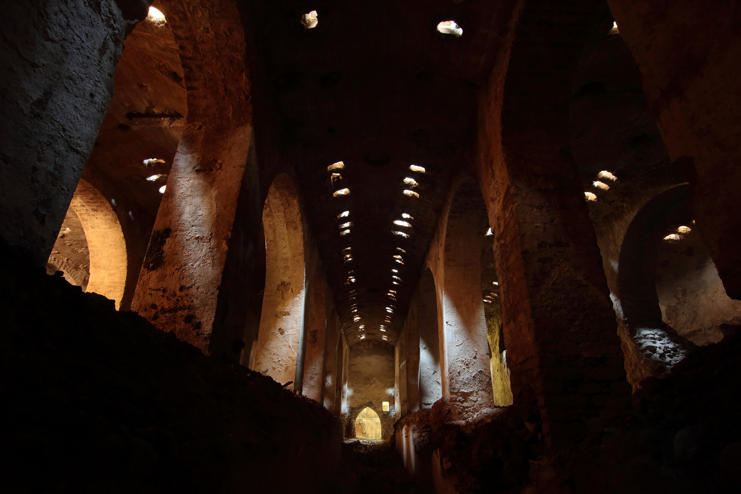 The colonnade of the cement plant