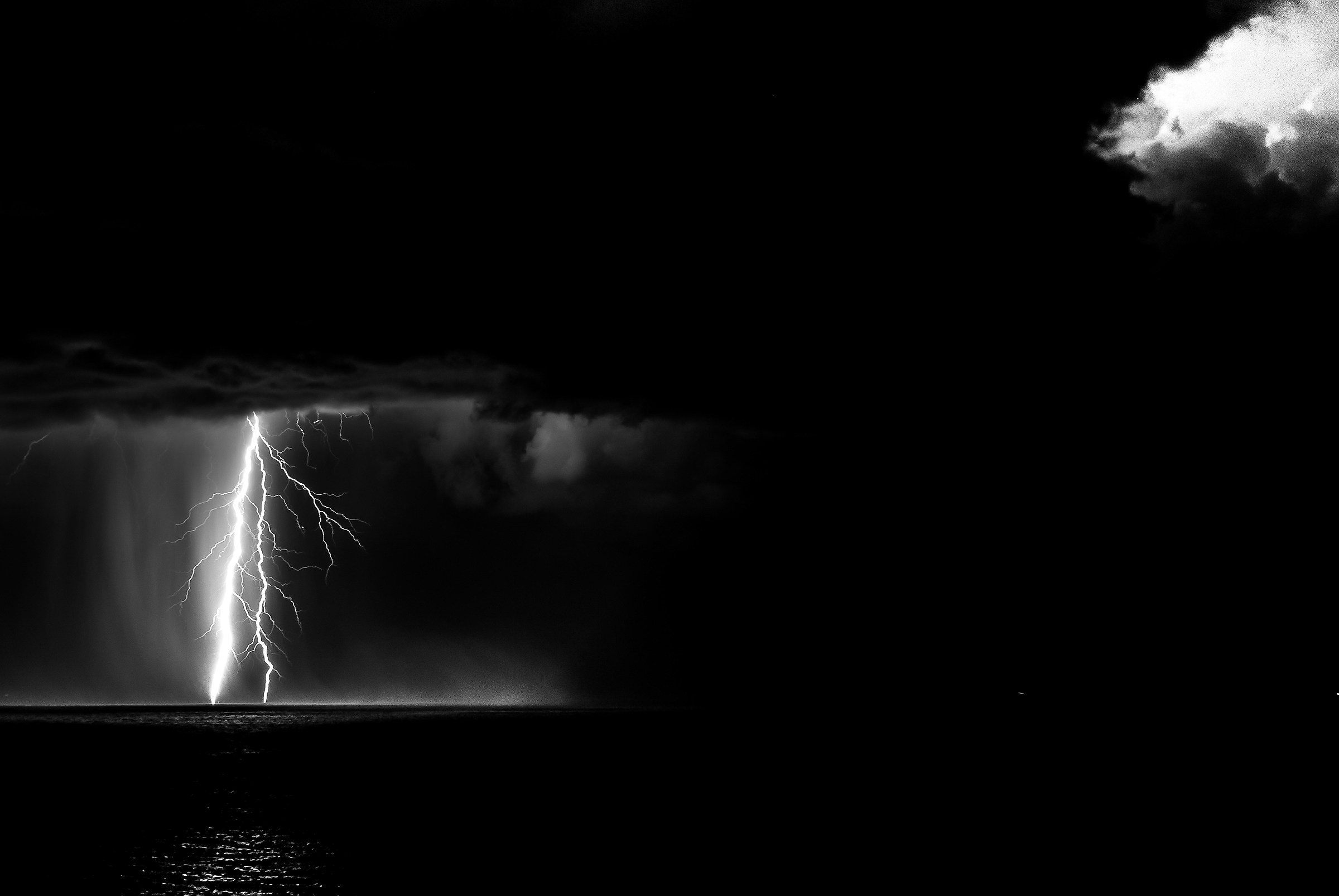 black & white lightning